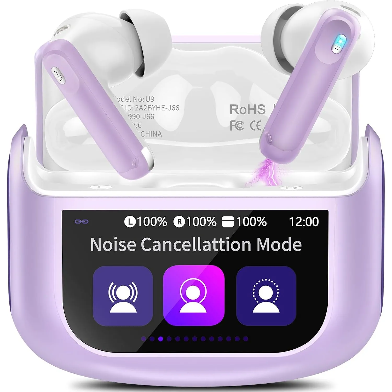 Touchscreen Bluetooth Kopfhörer, 2026 In Ear Kopfhörer Kabellos Bluetooth 5.4 mit ANC+ENC Noise Cancelling Mic, 48Std S…