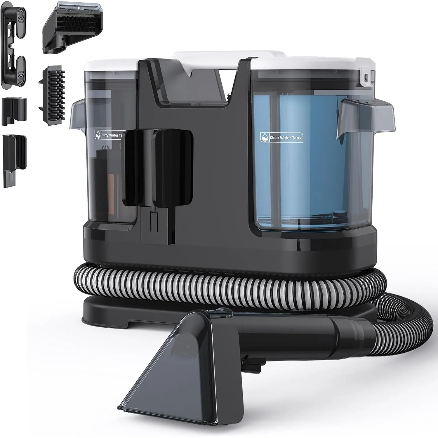 Lubluelu Nasssauger Polsterreiniger Gerät 22 kPa, 600W Waschsauger Schwarz Matt