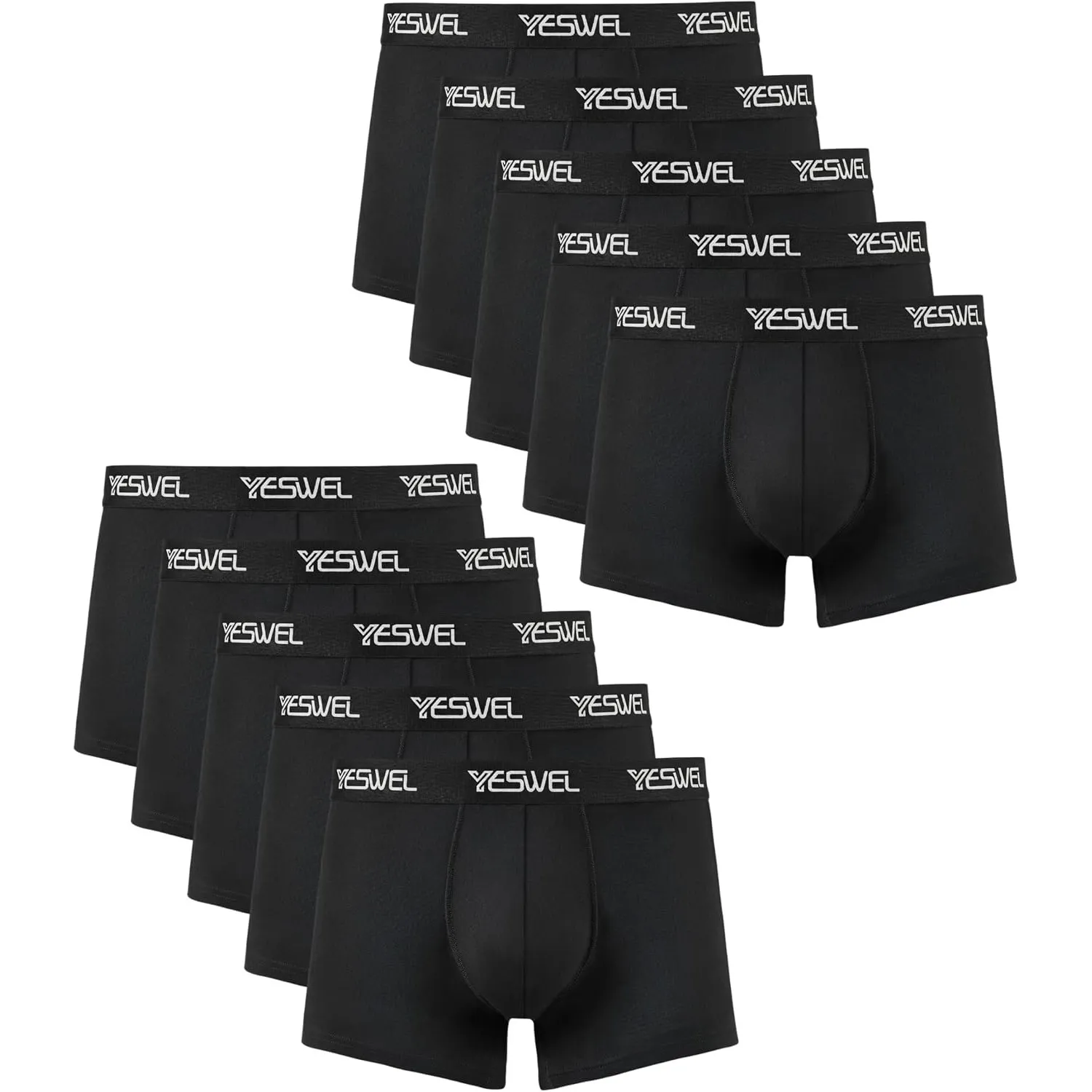 YESWEL Boxershorts Herren 10er Pack, Baumwolle Unterhosen Männer