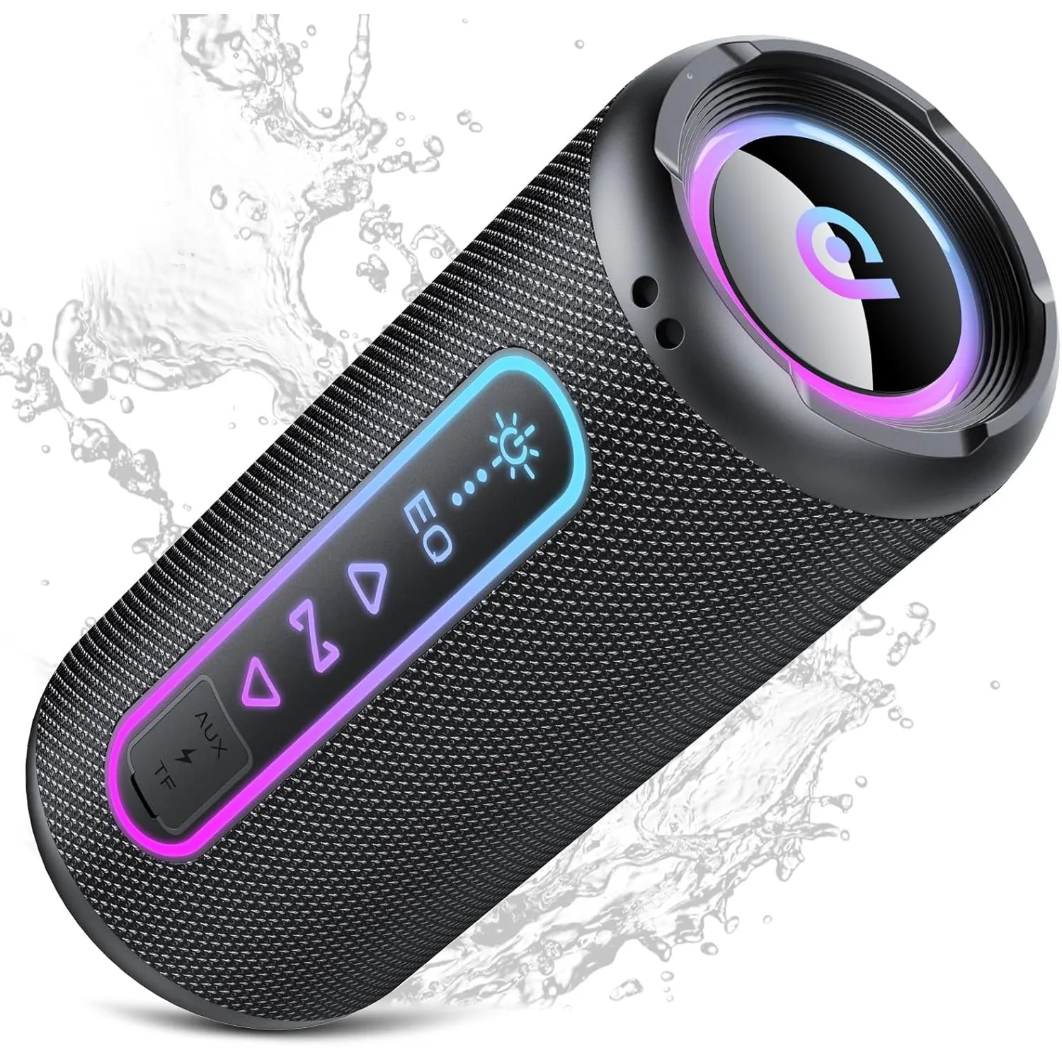 Bluetooth Lautsprecher mit Licht, 25W Musikbox Bluetooth 5.4 mit Dualen Bass-Treibern, TWS Koppelbar Stereo Sound, 24H …