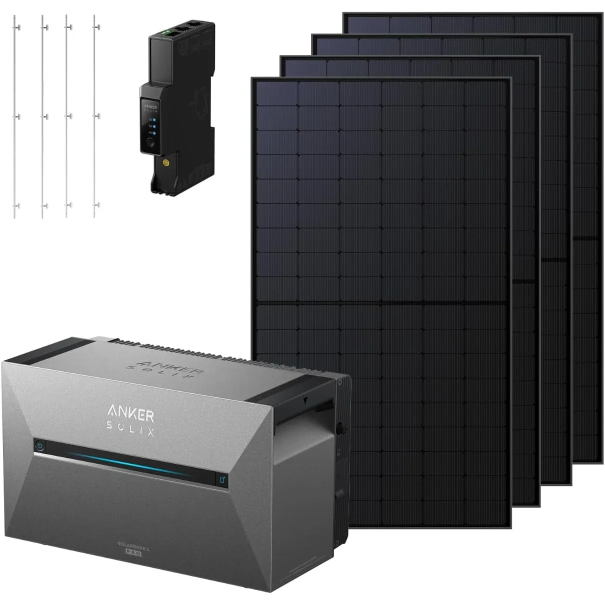 Anker SOLIX 3 Pro Solarbank+ 4× 500W Solarpanels + Schrägdachhalterungen