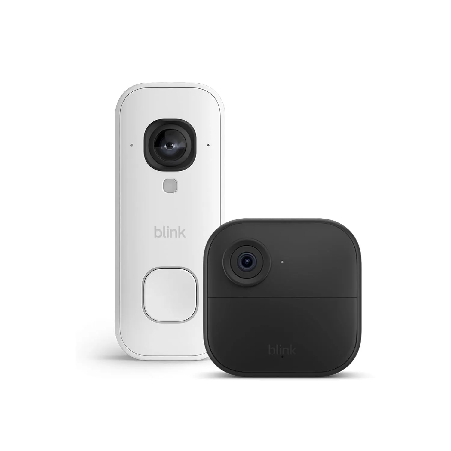 Blink Outdoor 4 Kamera (Außenkamera) mit Blink Videotürklingel 2K+ (festverdrahtet, neueste Gen.), Weiß, inkl. Sync Mod…