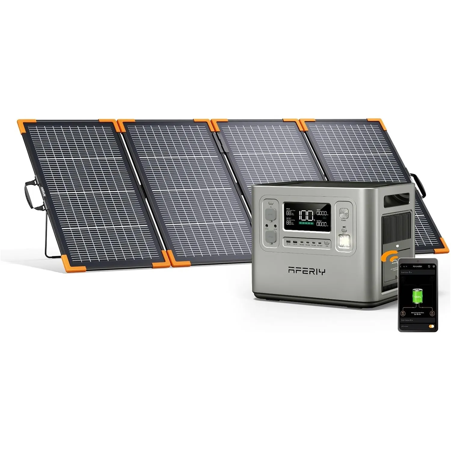 AFERIY 2400W2048Wh Solargenerator mit 400W Solarpanel, 1,5Std Schnellladung
