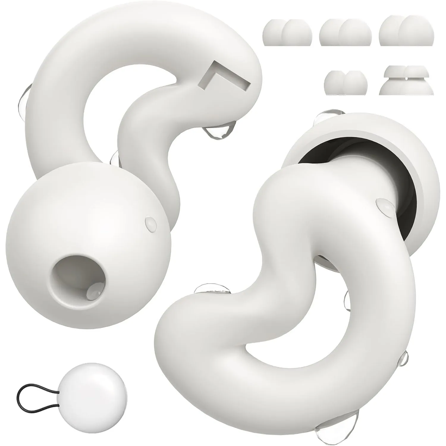 Ohrstöpsel, patentiertes Design in Mondform ，Schneeweiß