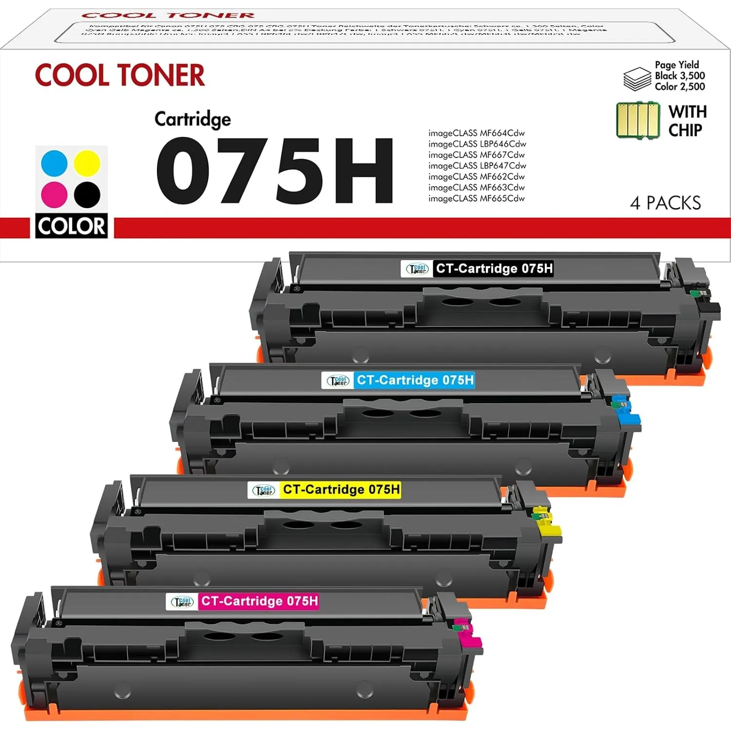 075H 075 Toner Cartridge Kompatibel für Canon I-sensys MF664Cdw LBP646Cdw MF667Cdw LBP647Cdw MF662Cdw MF663Cdw MF665Cdw…