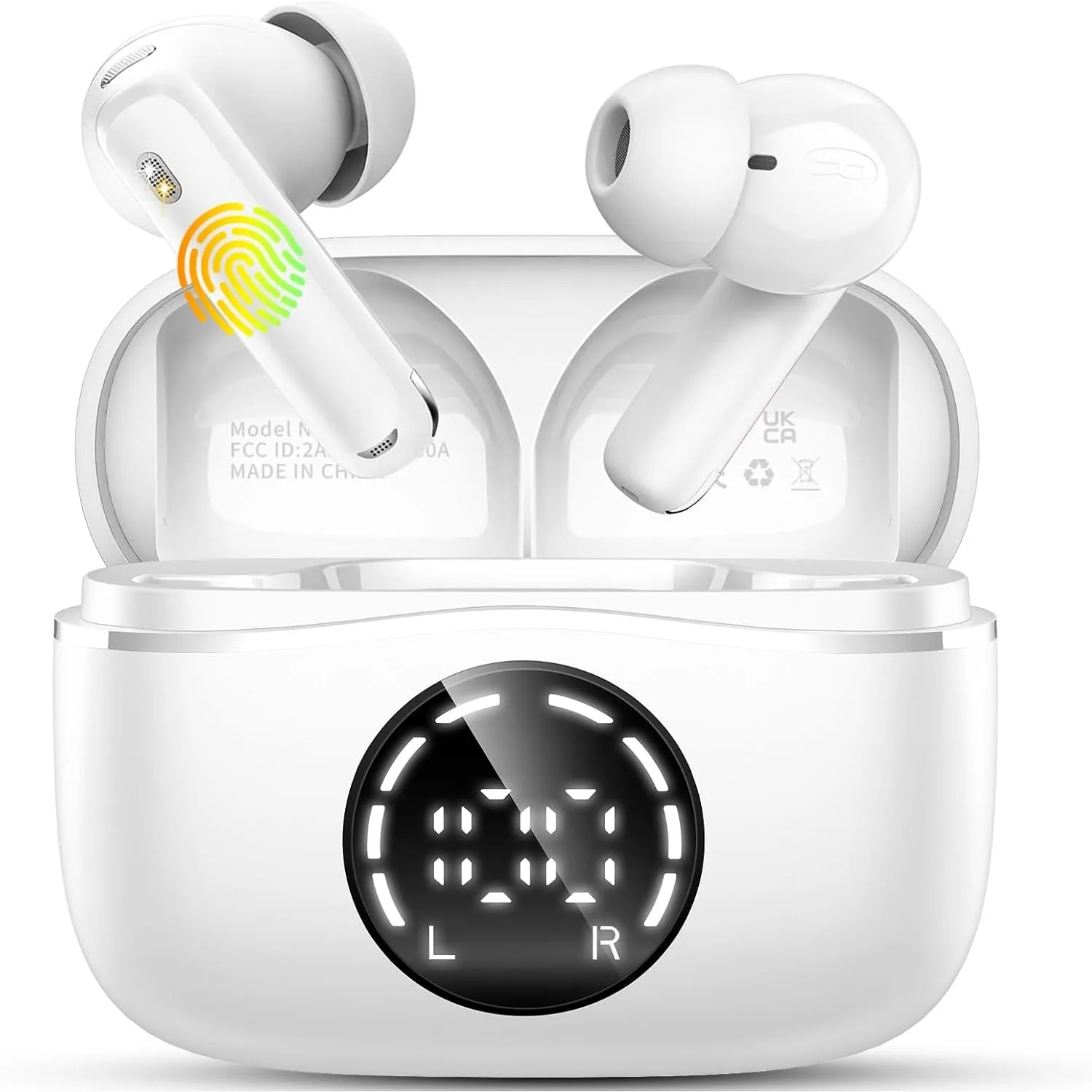 Bluetooth Kopfhörer, 2026 Kopfhörer Kabellos Bluetooth 5.4 HiFi Stereo, Ohrhörer mit LED Anzeige, IP7 Wasserdicht Kabel…