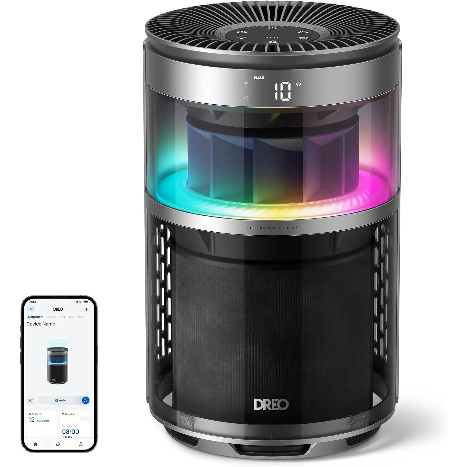 DREO Smart Luftreiniger 530S für Schlafzimmer, CADR 221 m³/h