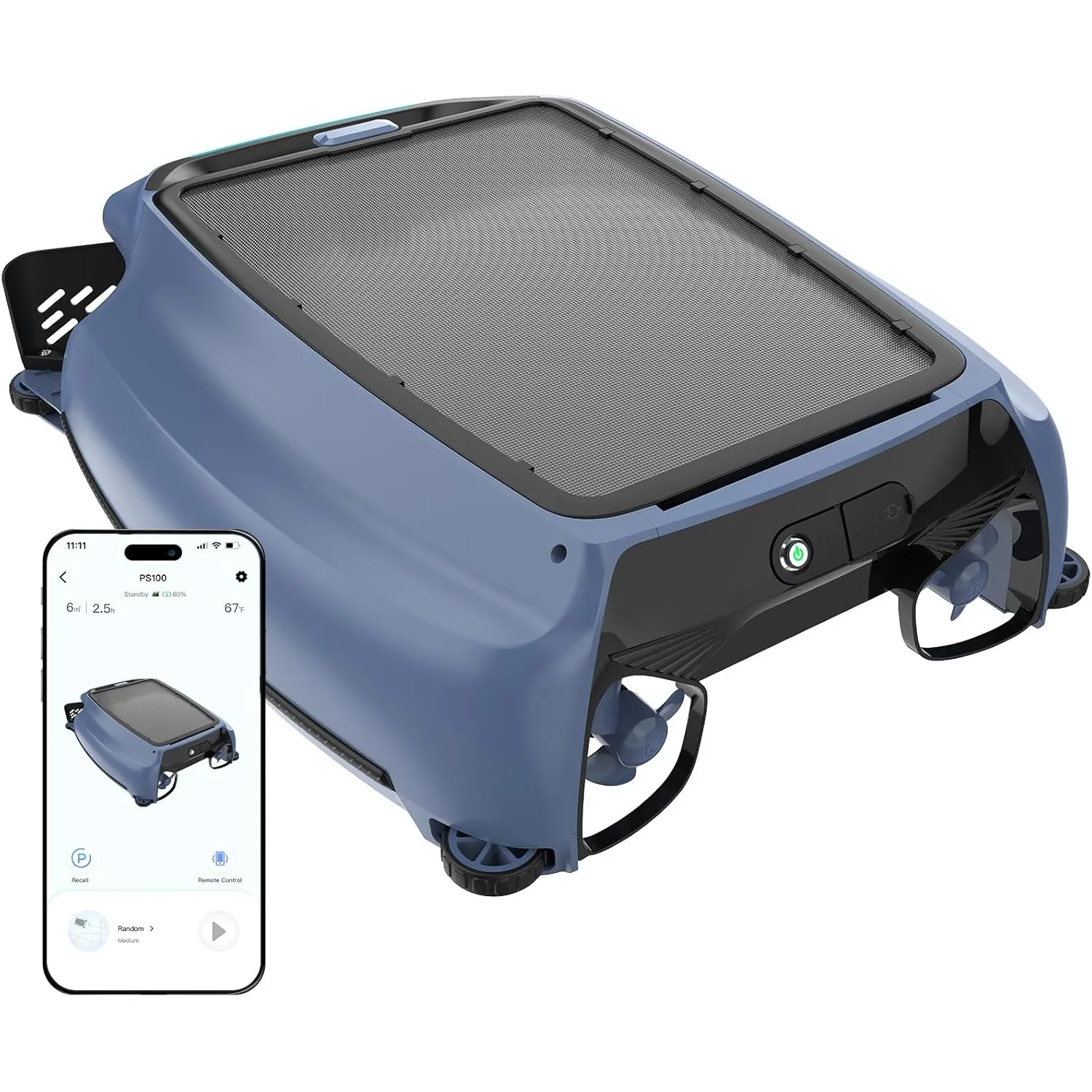 PS100 Solar Pool Skimmer Roboter mit App-Steuerung | (2026 Neu) Kabelloser Poolroboter 24/7 Oberflächenreinigung, 6L Fi…