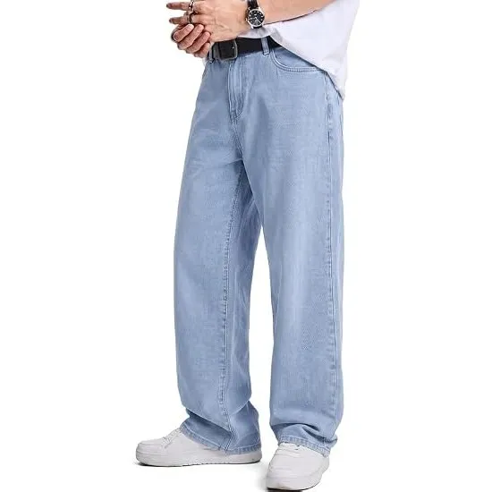 JMIERR Herren Baggy Jeans Y2K Jeanshose Denim Streetwear