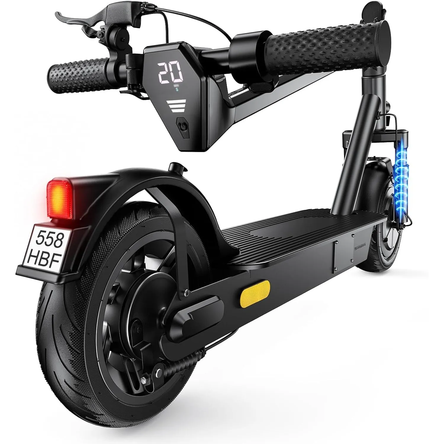 E Scooter Adults（ABE）,10-Zoll-Honigreifen, 350W-Motor (Spitzenwert 500W), 35/45 km Reichweite, Dämpfungs- und Doppelbre…