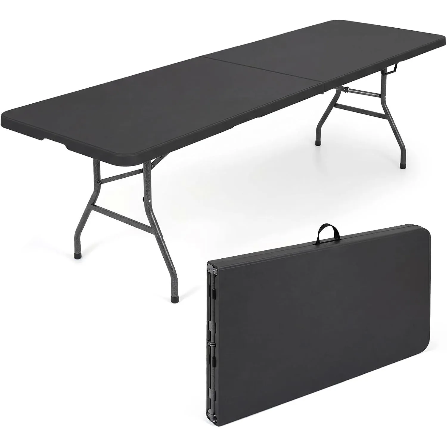 COSTWAY Gartentisch klappbar 244x75cm, Campingtisch XXL | Klapptisch für 10 Personen, Buffettisch mit HDPE-Tischplatte …