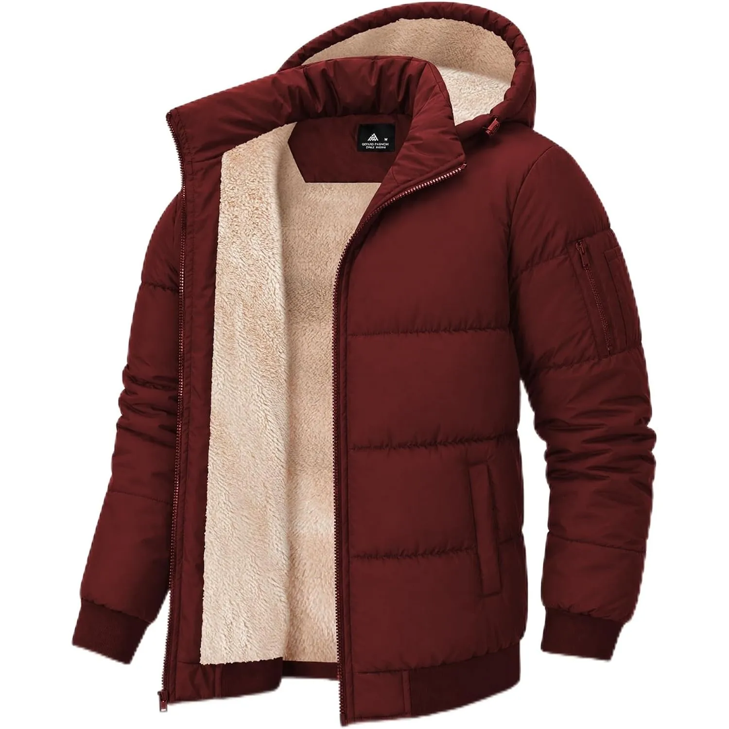 ZITY Herren Winterjacke mit abnehmbare Kapuze Winddicht Outdoor Jacke