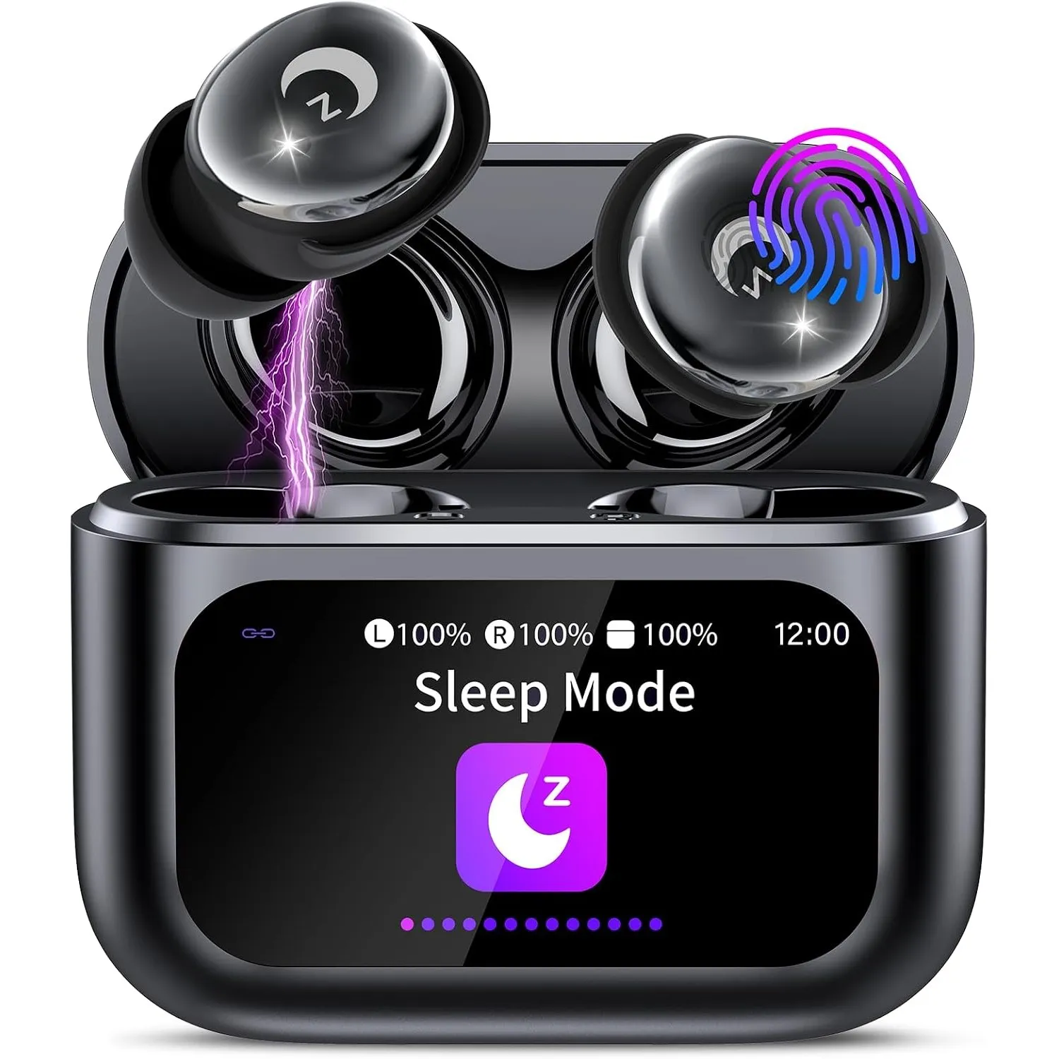 VEKJ Bluetooth Kopfhörer In Ear Mini 48 Std Schlafkopfhörer mit Touchscreen