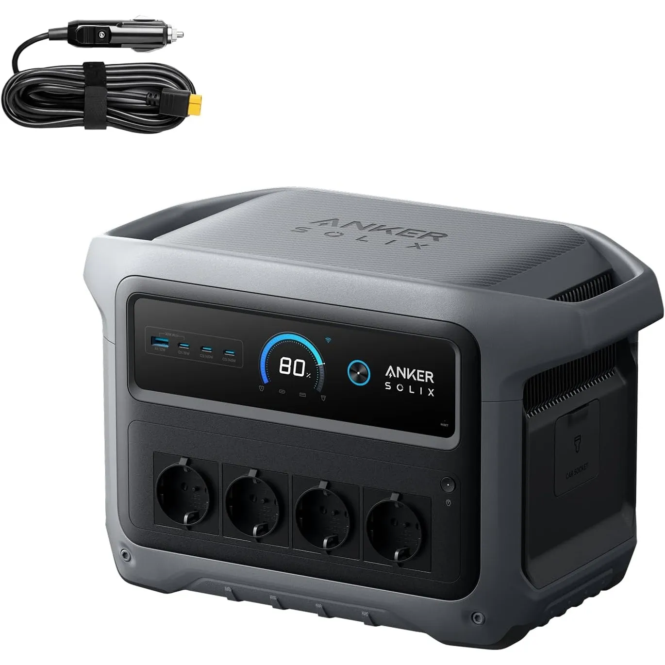 Anker SOLIX C1000 Gen 2 Tragbare Powerstation mit Autoladekabel, 2.000W