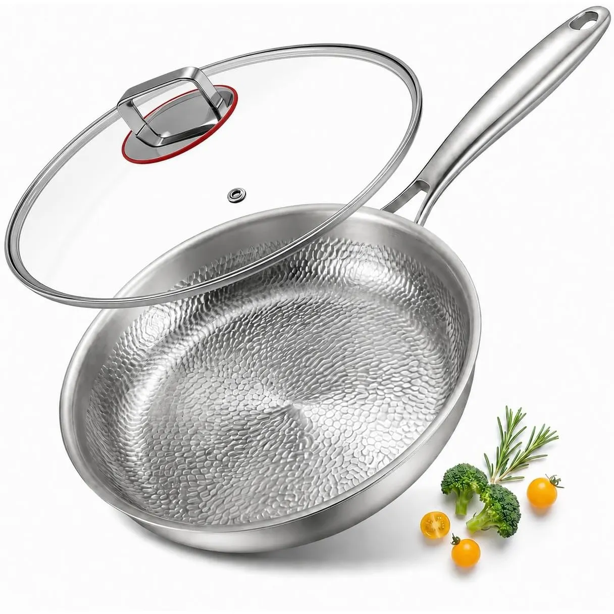 Titan pfanne mit deckel,Titan Bratpfanne 28cm für Alle Herdarten