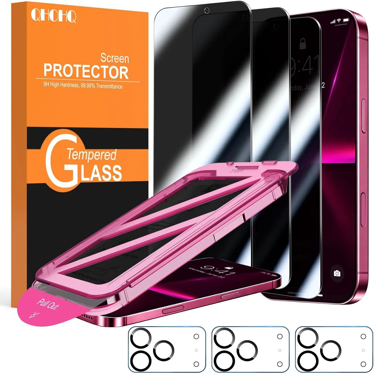 QHOHQ Sichtschutz für iPhone 18 Pro Max für Panzerglas, 9H+ Schutzfolie