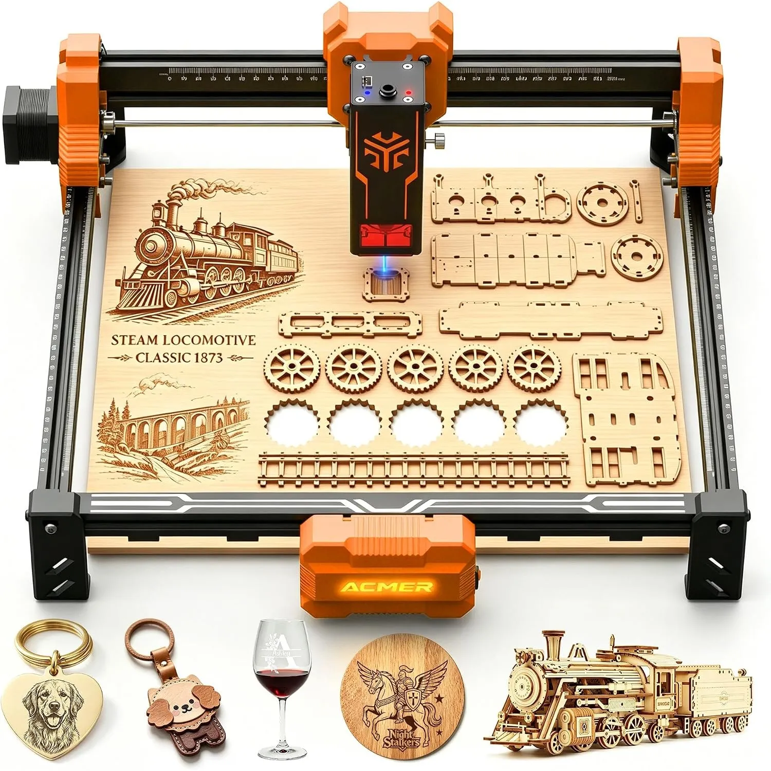 ACMER 12W Laser Cutter,Upgrade Laser Graviermaschine für Holz,Metall,Acryl