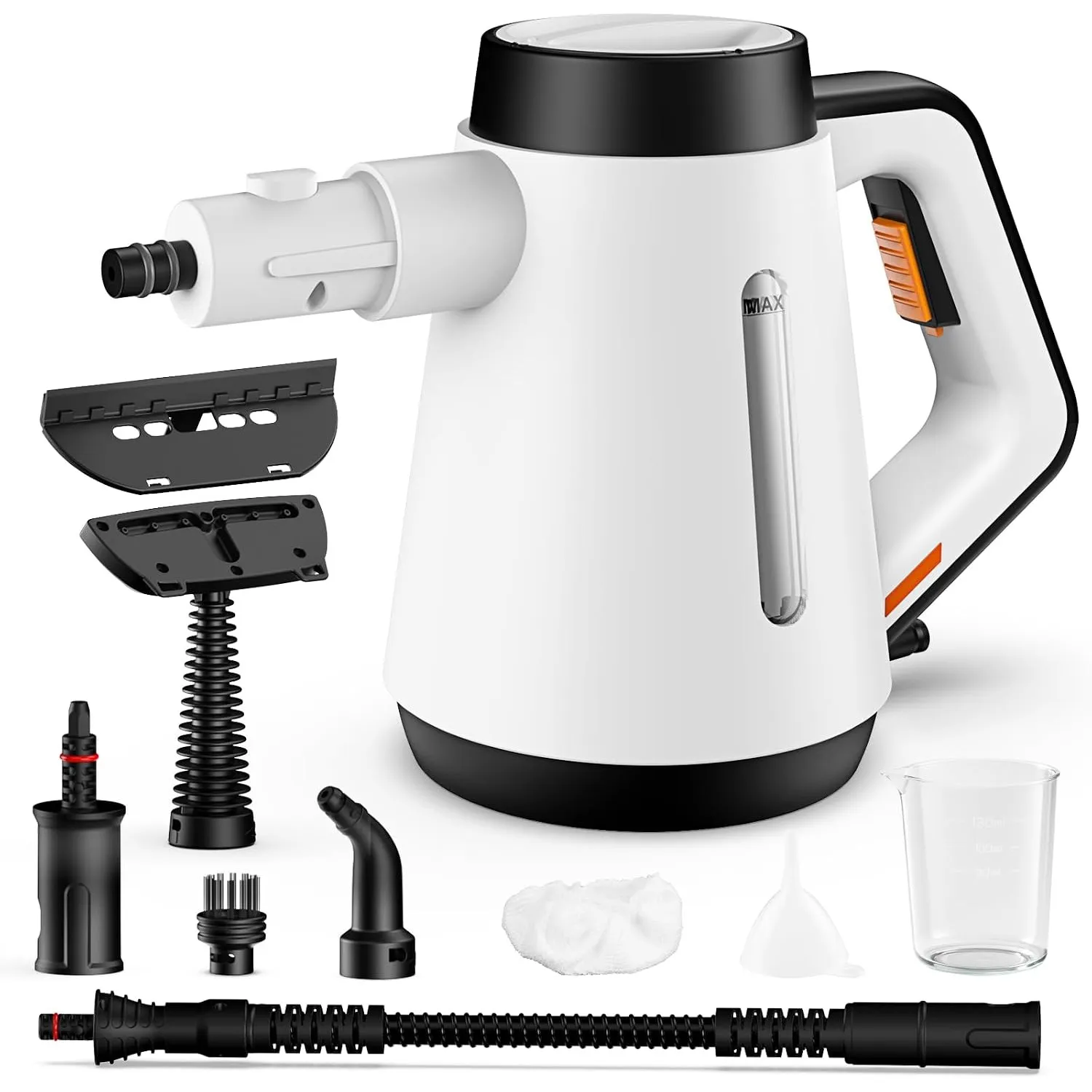 Fippesax Handdampfreiniger, 400 ml Mehrzweck‑Dampfreiniger mit 9‑teiligem Zubehör, chemikalienfrei für Haushalt, Böden,…