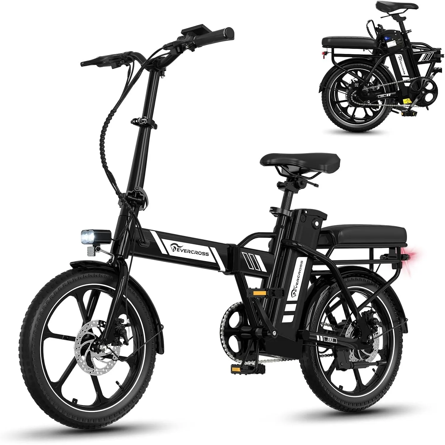 EVERCROSS Elektrofahrrad für Erwachsene, 250W E Bike,16''x 2.0/20" x 4.0 Fette Reifen, bis zu 25KM/H & 60-100km Reichwe…