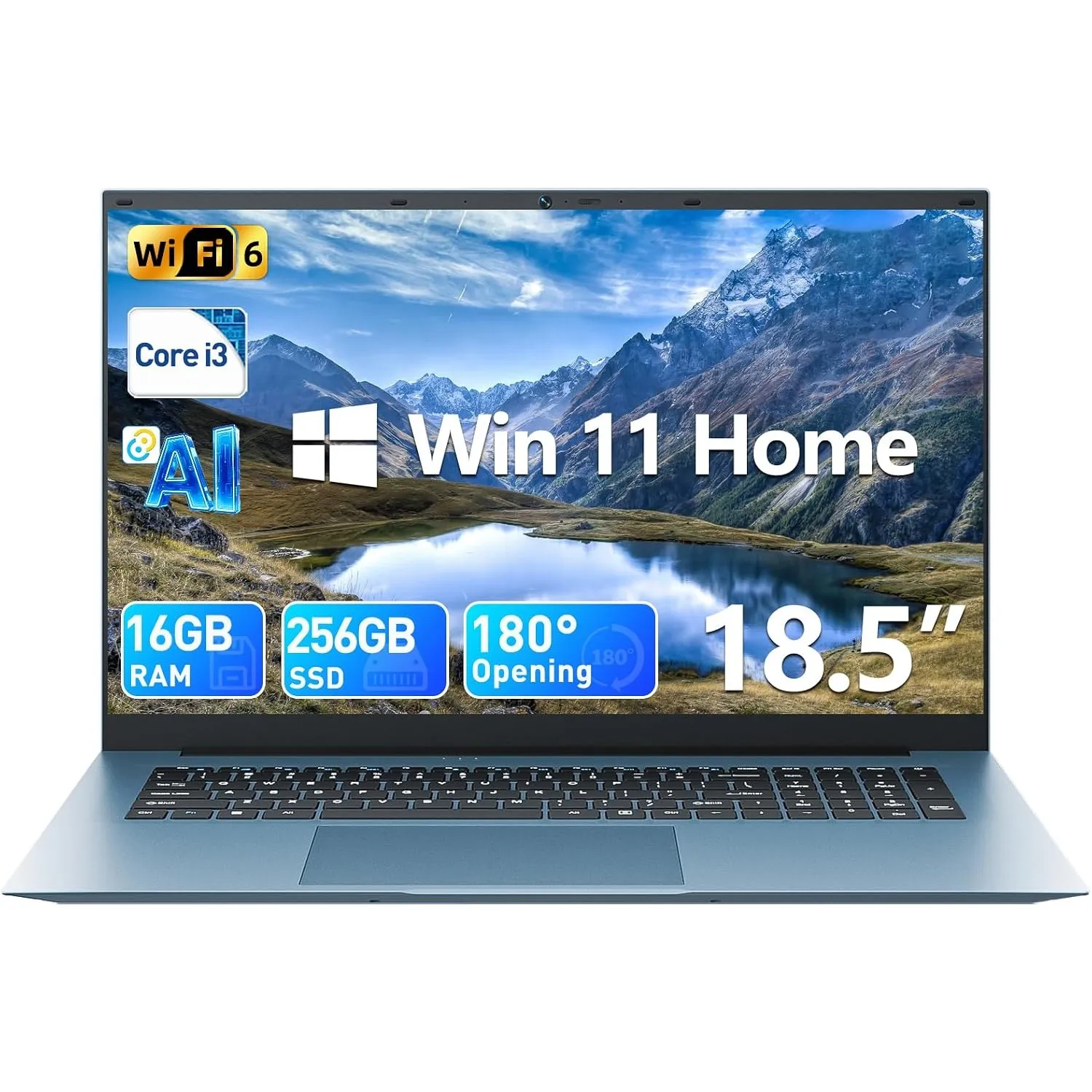 18,5 Zoll Laptop AI-Unterstützung 16GB RAM 256GB SSD