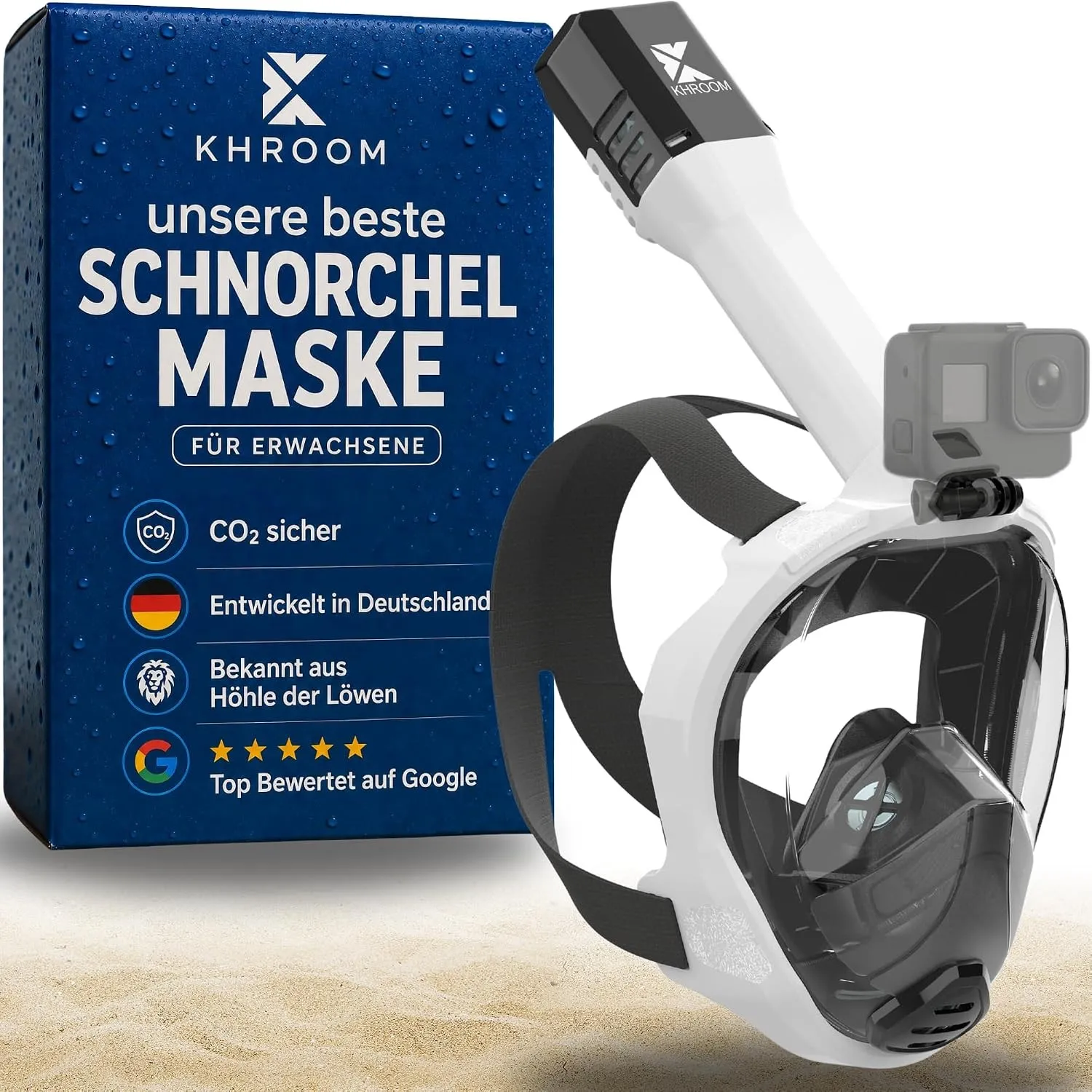 Khroom Schnorchelmaske für Erwachsene - Seaview Pro
