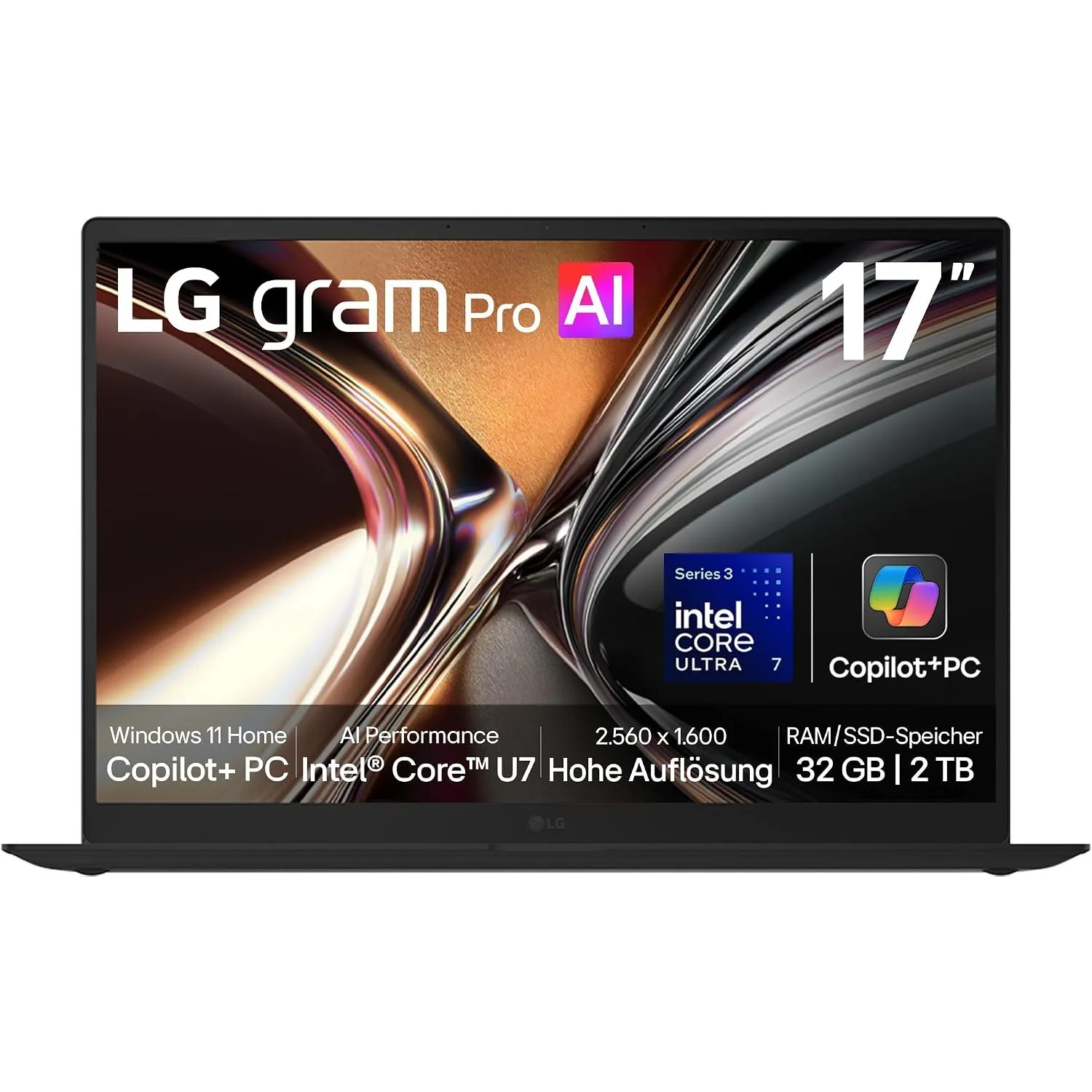 LG gram Pro 17 17Z90U-G.AU8BGN 17 Zoll WQXGA IPS Copilot+ Notebook, Intel Core Ultra 7 355, Intel Graphics, 32GB RAM, 2…