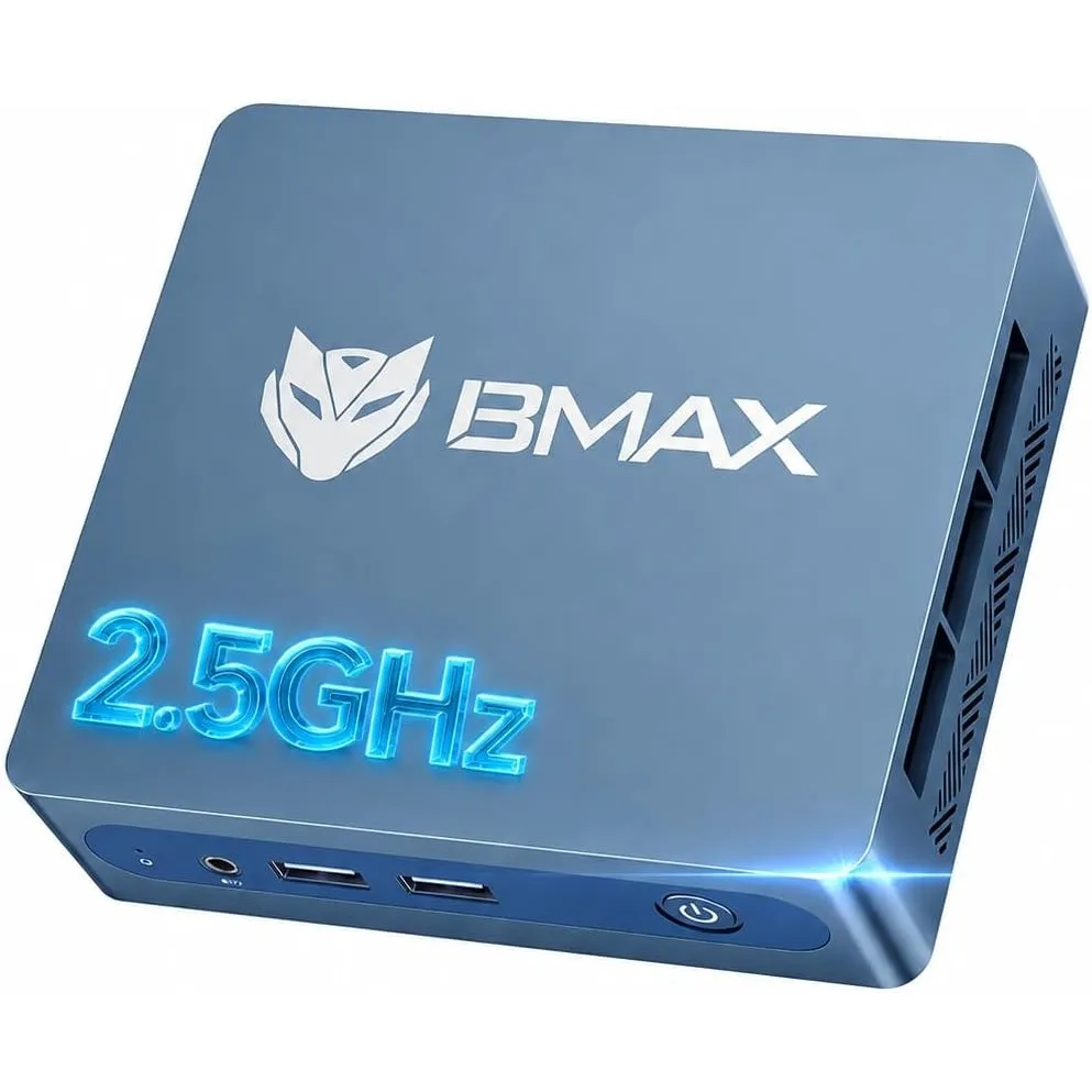 BMAX Büro Mini PC Intel Celeron J3355 mit Win11 Home, 6GB RAM 128GB SSD