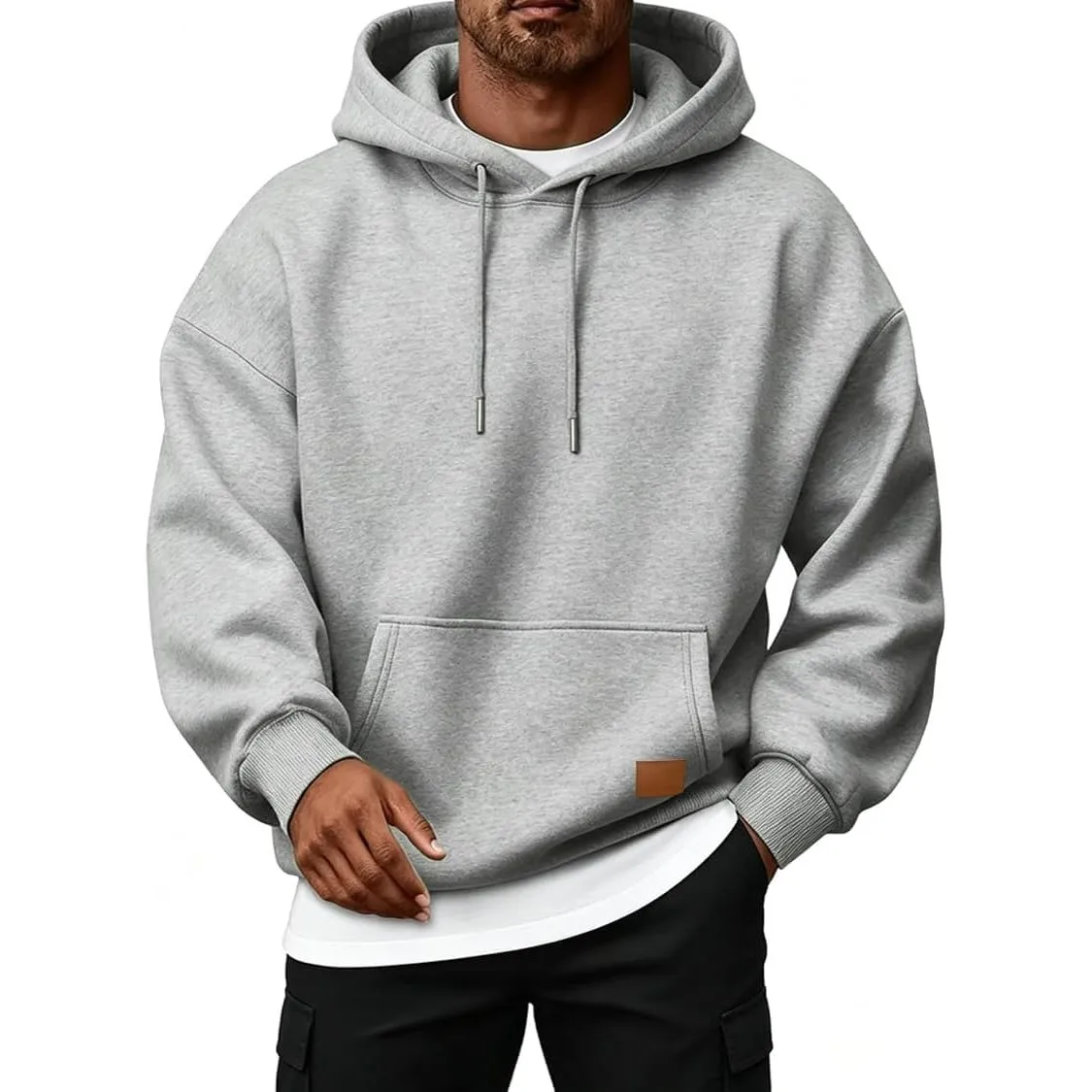 CLOAKA Hoodie Herren Baumwolle Oversize Casual Pullover Herren mit Taschen