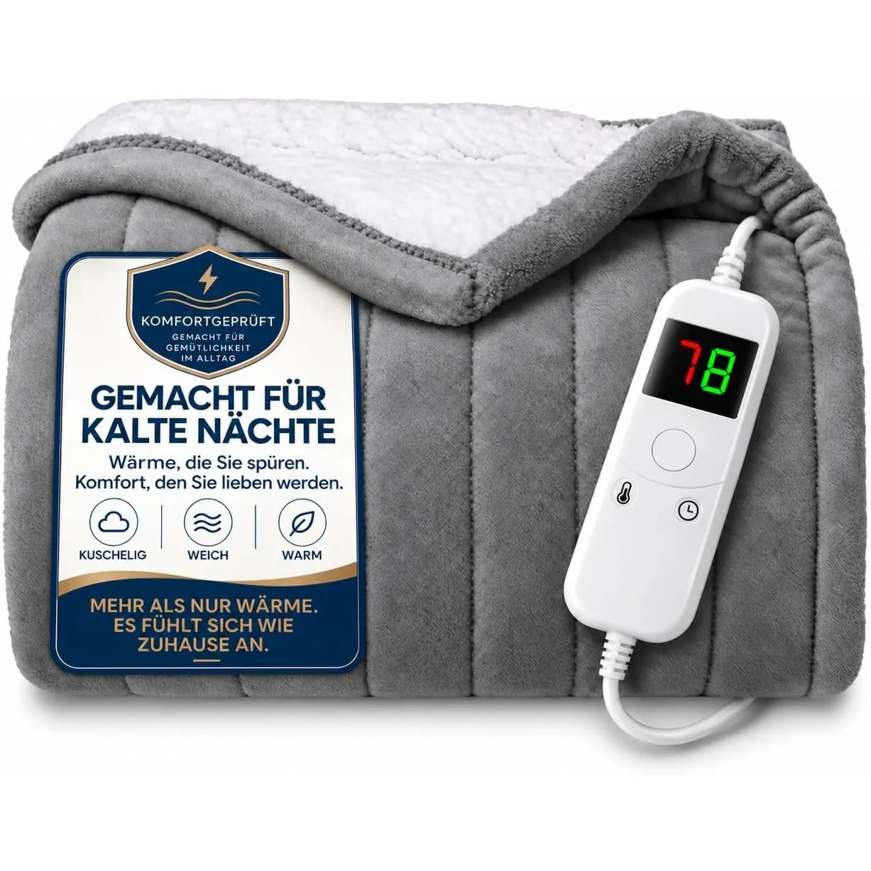 L'AGRATY Heizdecke 130x180cm, Überhitzungsschutz 6 Stufen Timer Waschbar