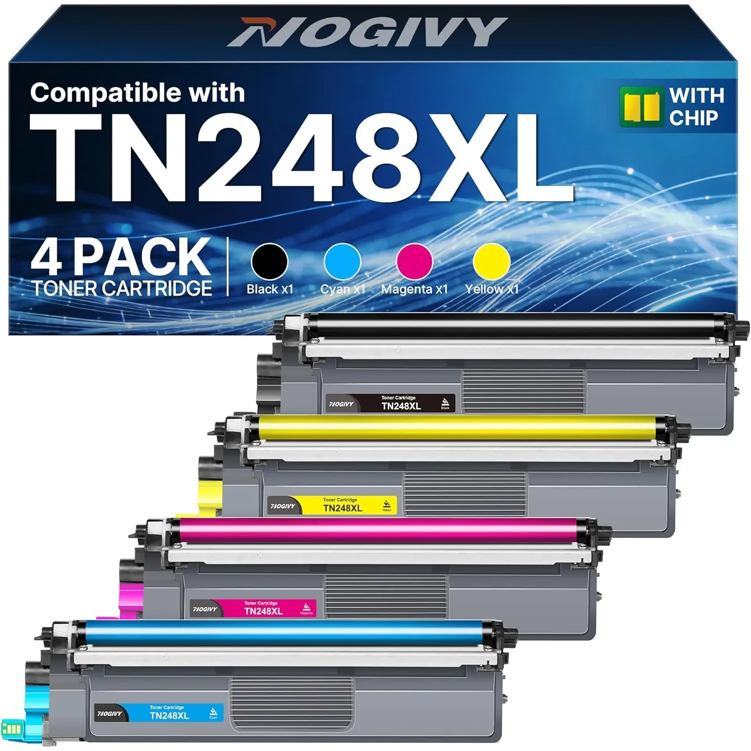 TN248XL TN-248XL Mit Chip Toner MFC-L3760CDW L3740CDW 4er-Pack TN-248CMYK