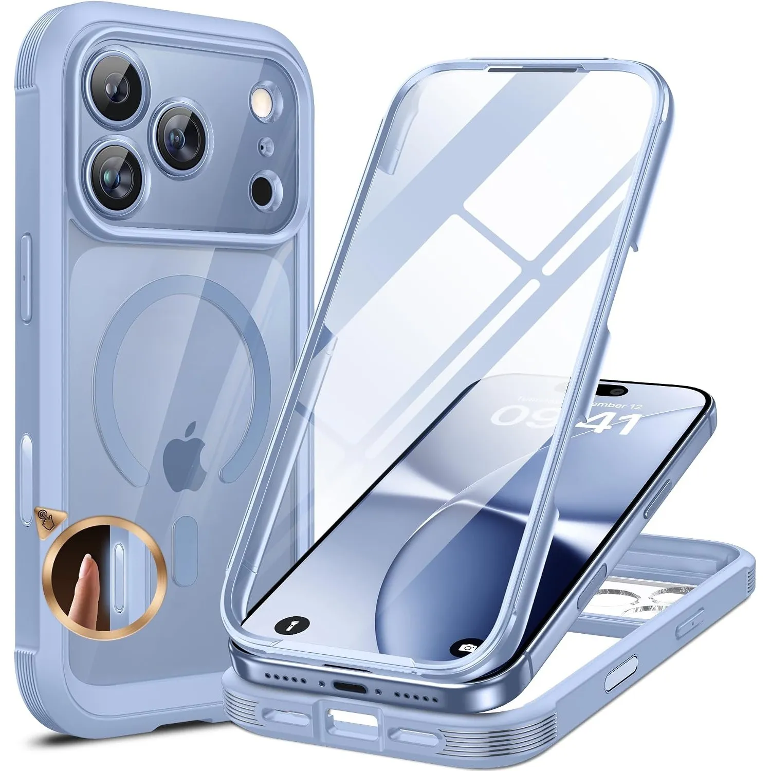 Miracase für iPhone 18 Pro Max Hülle für MagSafe,360°Stoßfest mit Glasfolie
