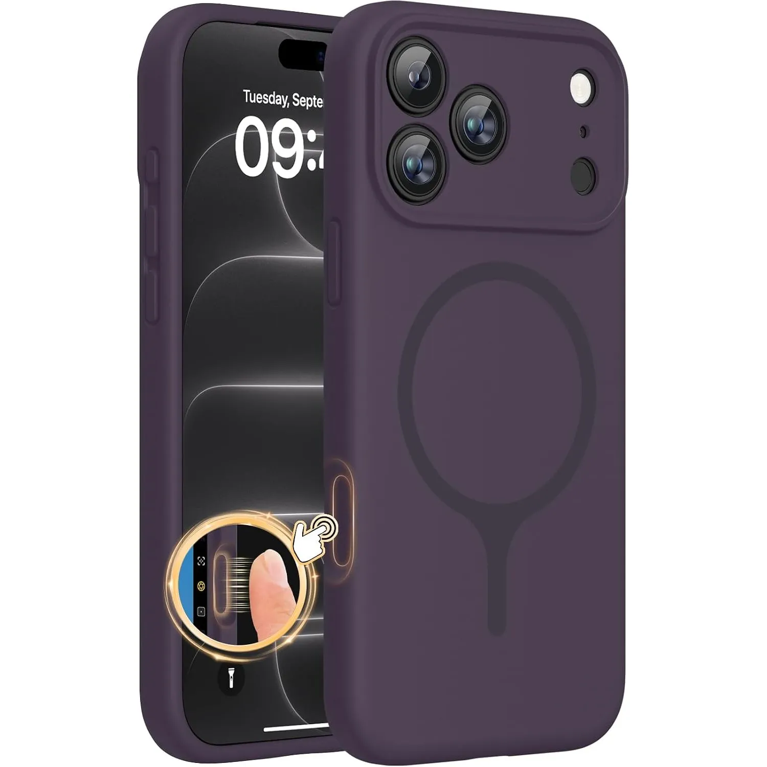 Miracase Silikon & Magnetic für 18 Pro Hülle, Dunkel Lila