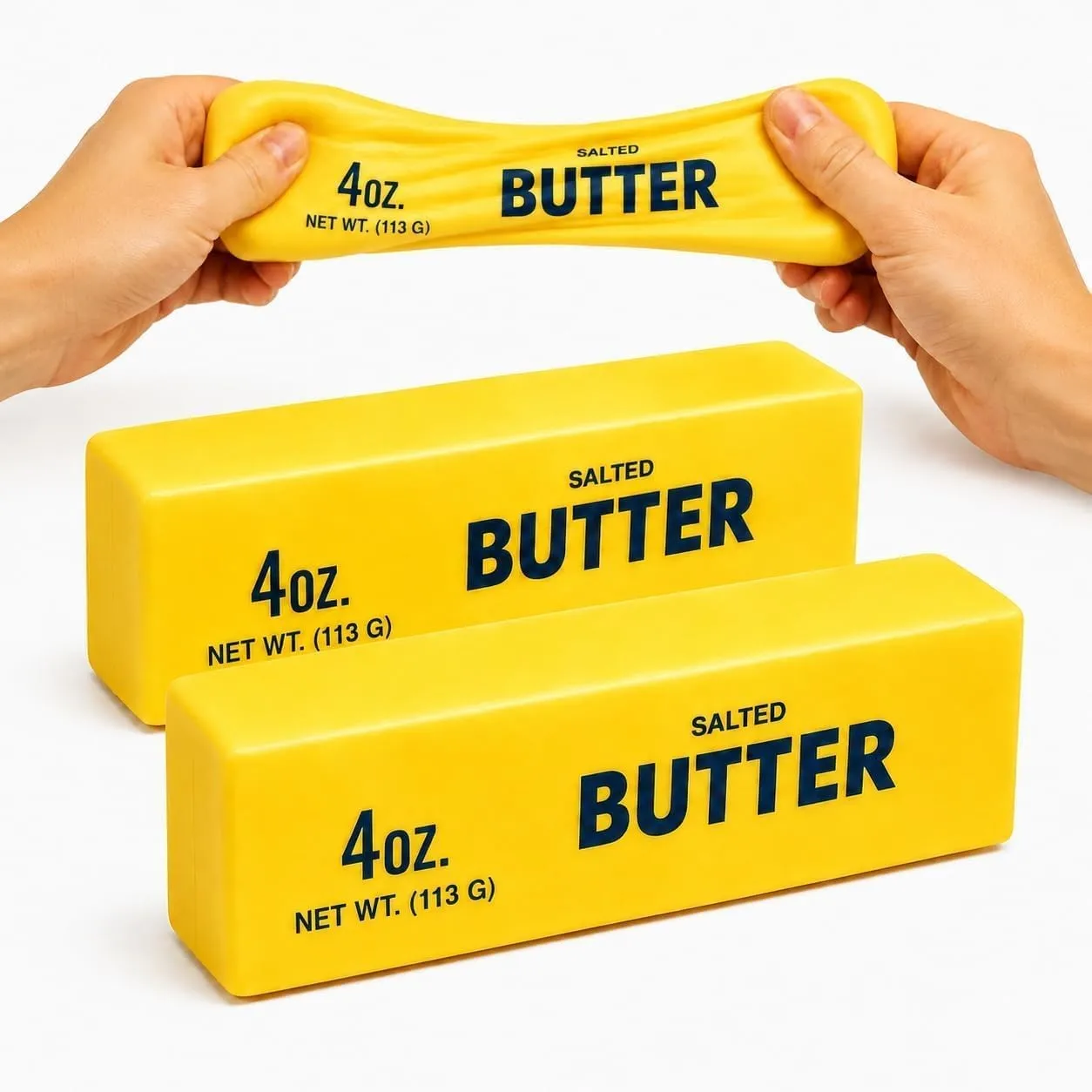 Butter Quetschspielzeug,2pcs Butter Squishy Stressbälle Antistressball,Butterform Squeeze für Büro Schule Dekompression…