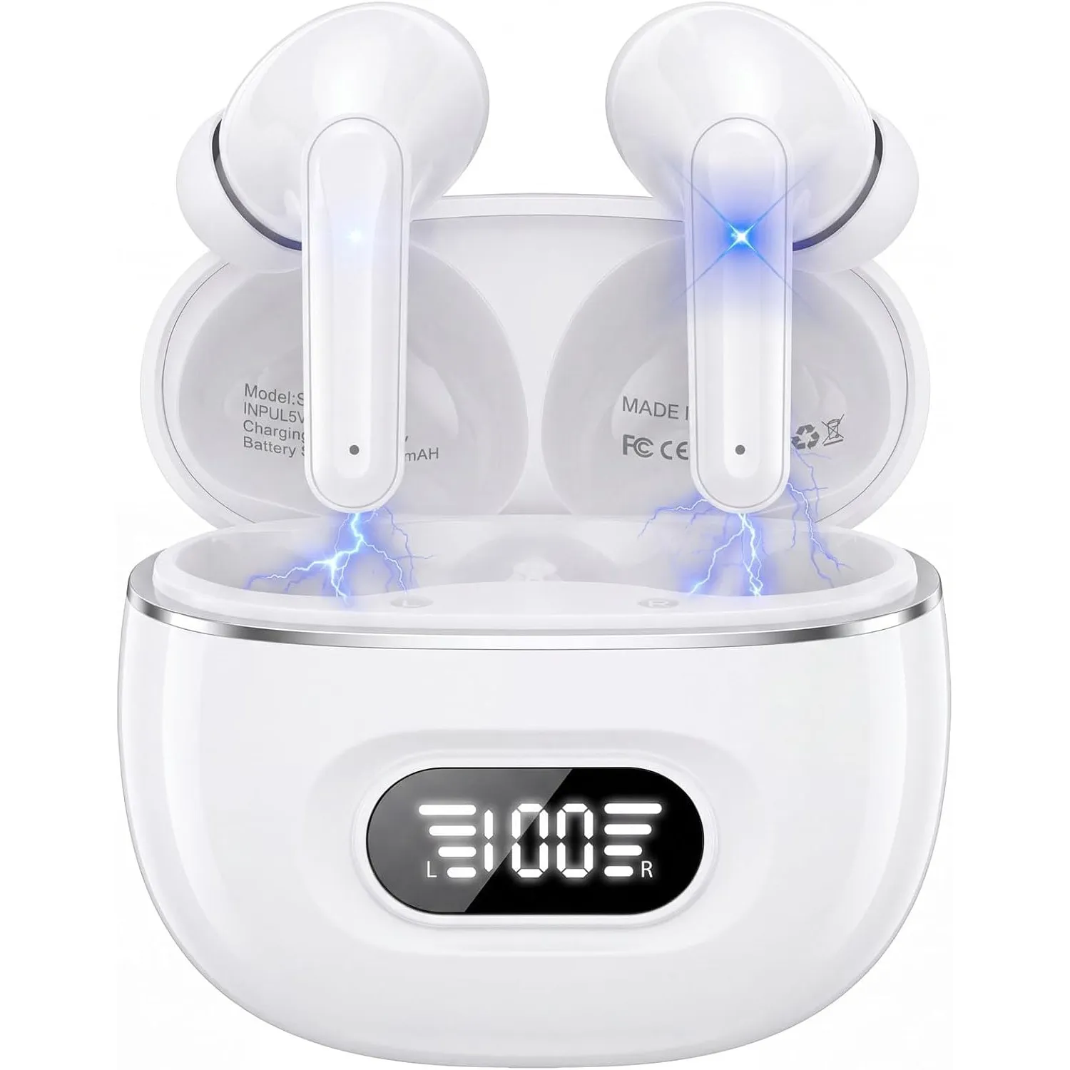 Bluetooth Kopfhörer, Kopfhörer Kabellos Bluetooth 5.3 mit 72std Spielzeit, ENC Noise Cancelling Wireless Earbuds Tiefer…