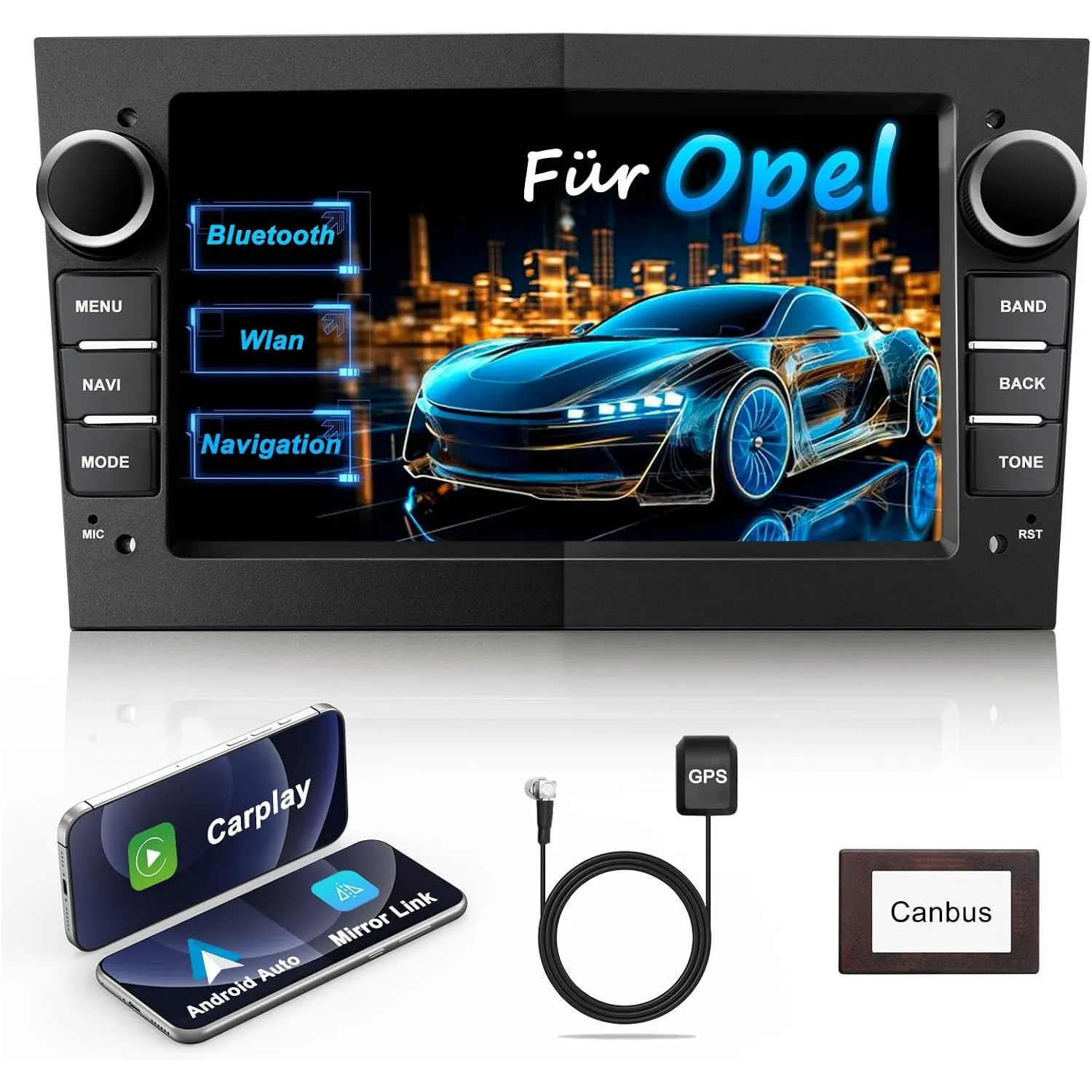 Bluetooth Autoradio mit Bildschirm Car Radio für Opel Corsa d (Schwarz)