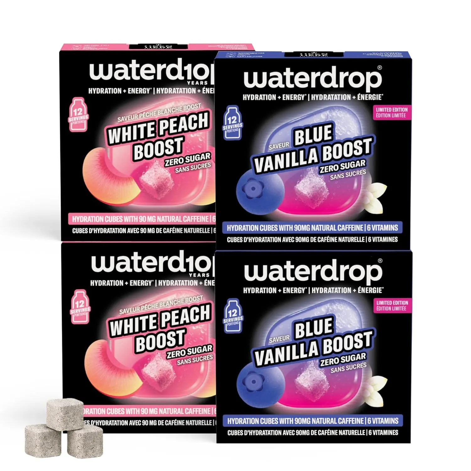 waterdrop® Limited Energy Duo - Energy Drink Zuckerfrei (48 Würfel)