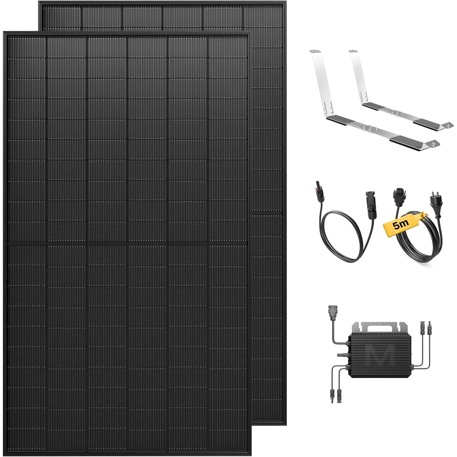 Solakon® 1000W Balkonkraftwerk mit Halterung für Garten/Flachdach, 5m Kabel