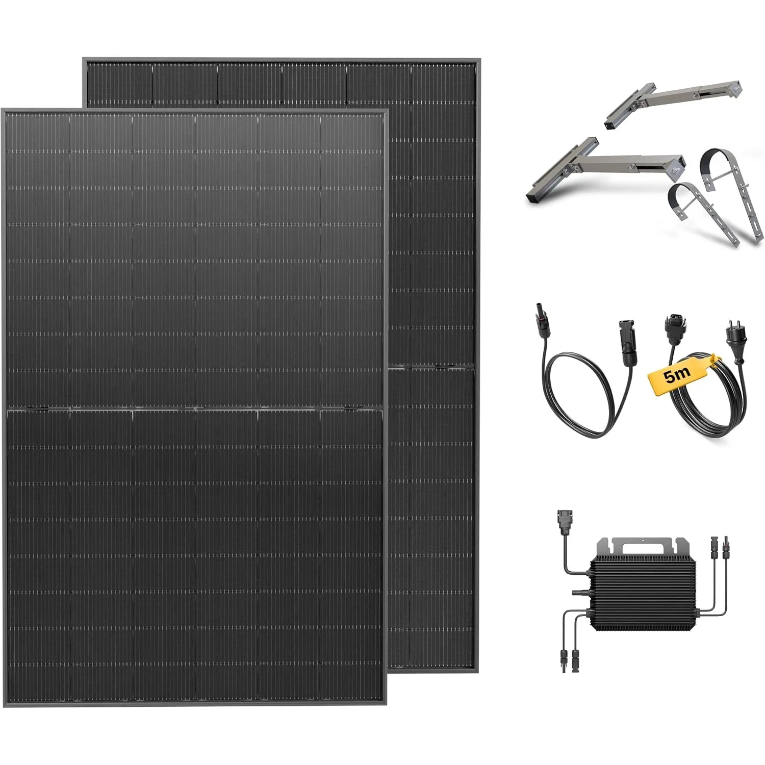 Solakon® 900W Balkonkraftwerk mit Halterung für Balkon, 5m Kabel