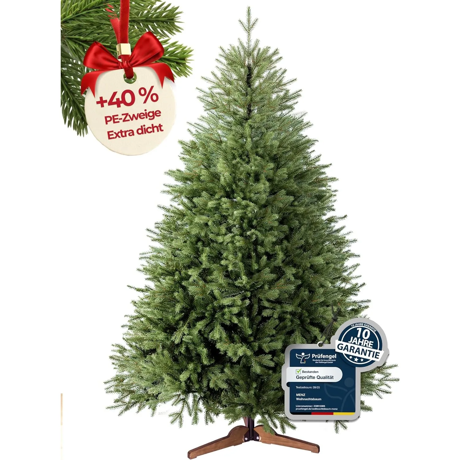 Menz Premium Weihnachtsbaum künstlich 180 cm, TESTSIEGER, 10 Jahre Garantie
