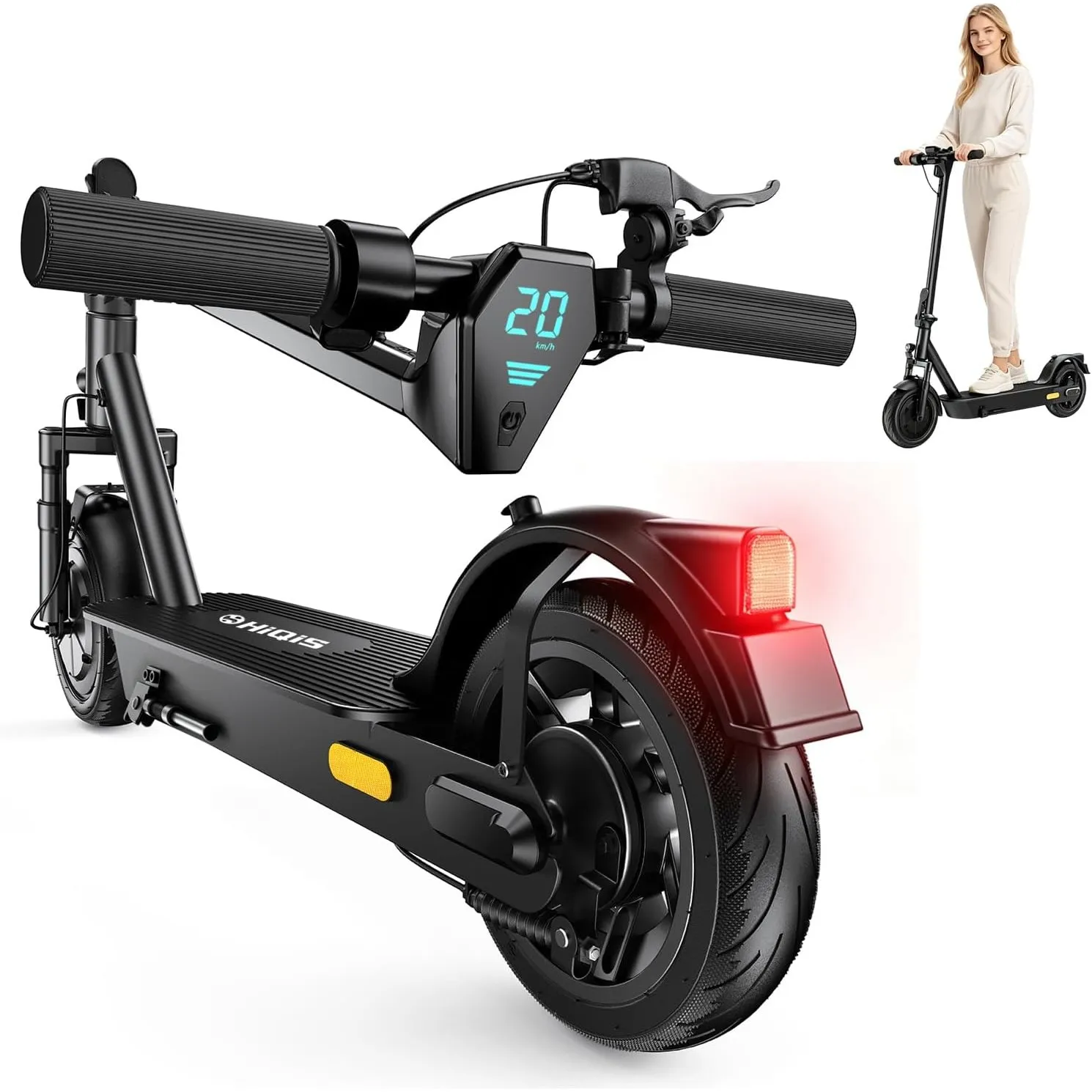 E Scooter mit Straßenzulassung, 500W Spitzenleistung, 10-Zoll Wabenreifen, Elektroroller, Höchstge Schwindigkeit 20 KM/…