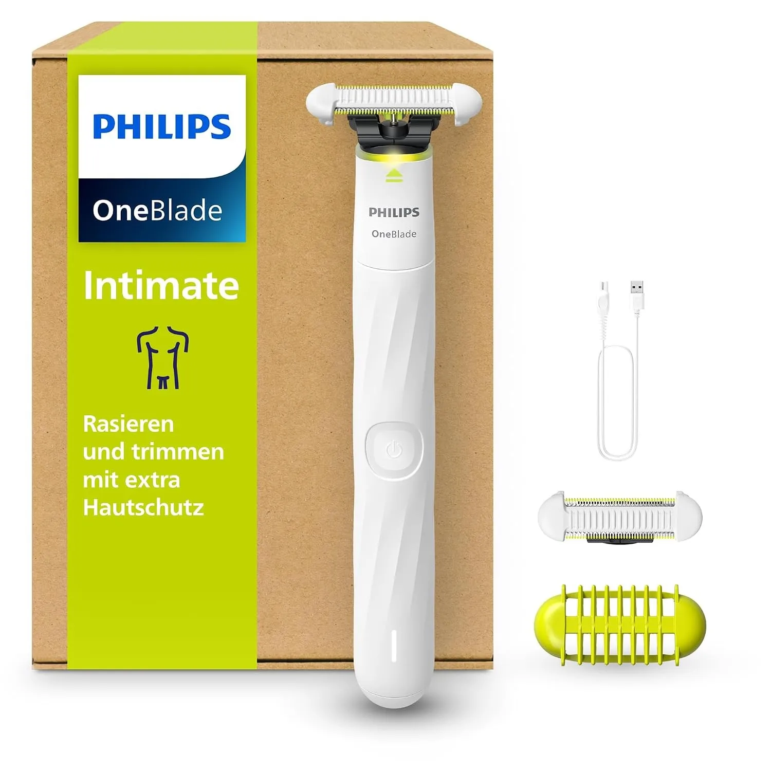 Philips OneBlade Intimate, Rasieren und Trimmen mit extra Hautschutz für den Intimbereich (neu und verbessert) Modell Q…