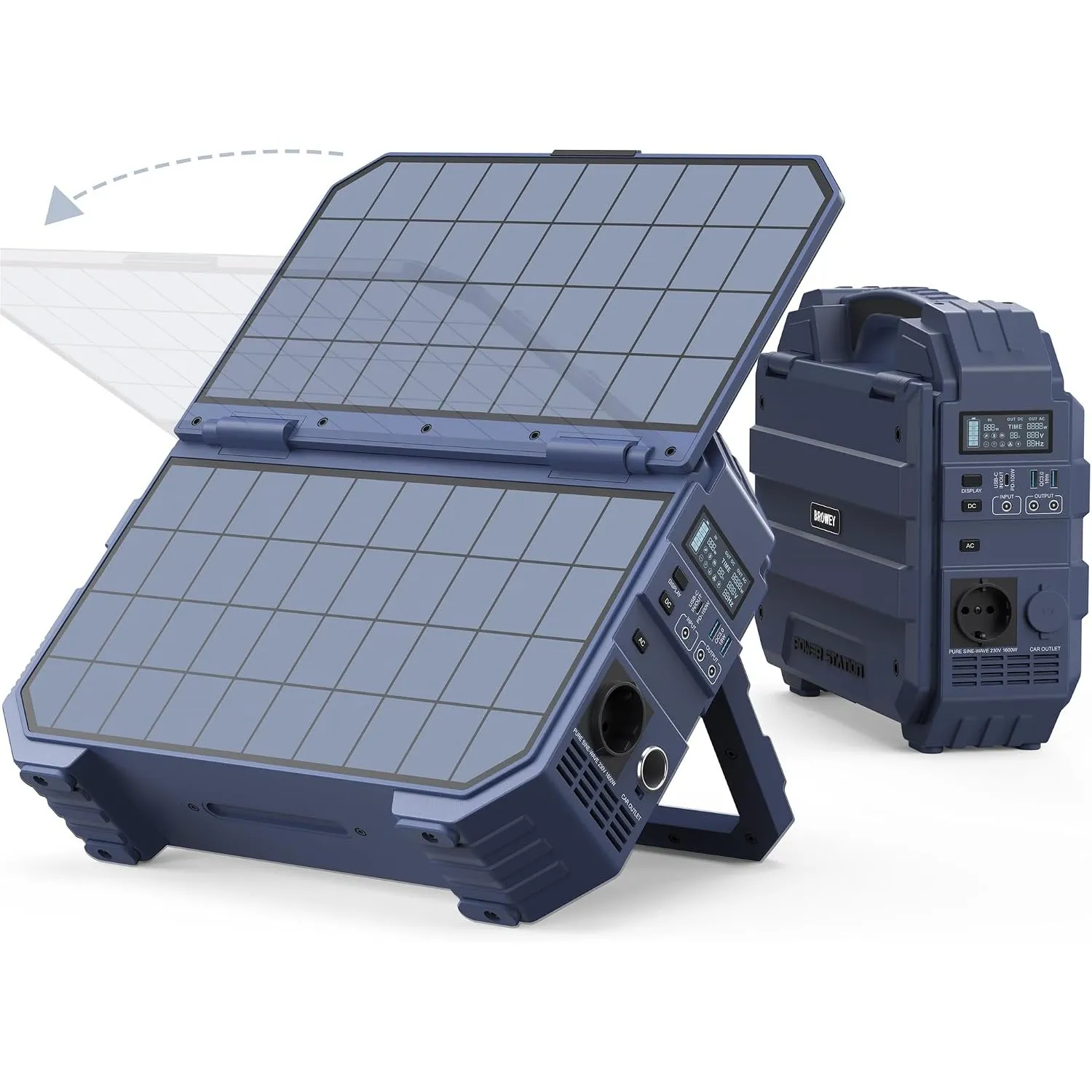 BROWEY Tragbare Powerstation 1600W, 1024Wh Solargenerator mit solarpanel