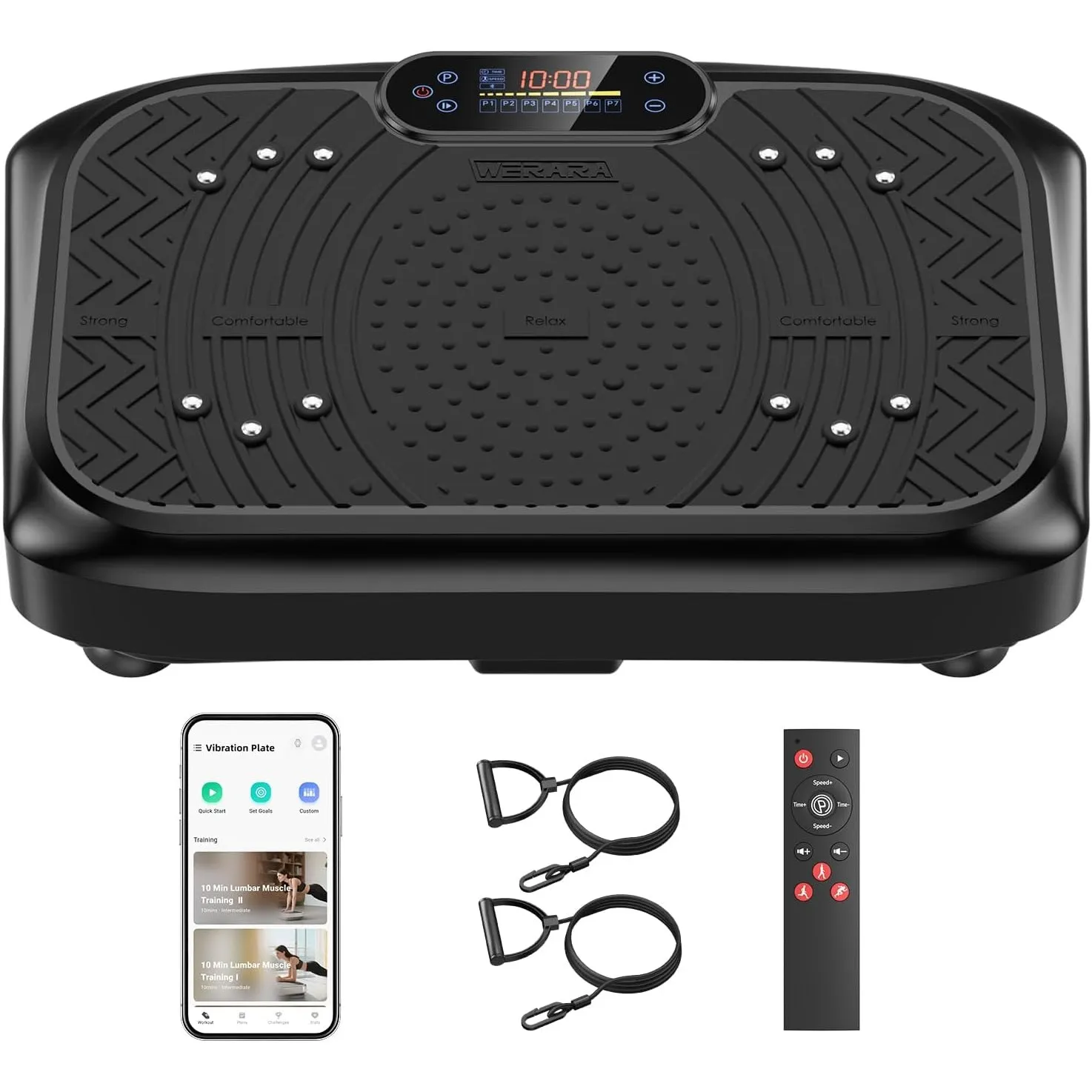 Vibrationsplatte mit App, Rüttelplatte Lymphdrainage bis 220KG