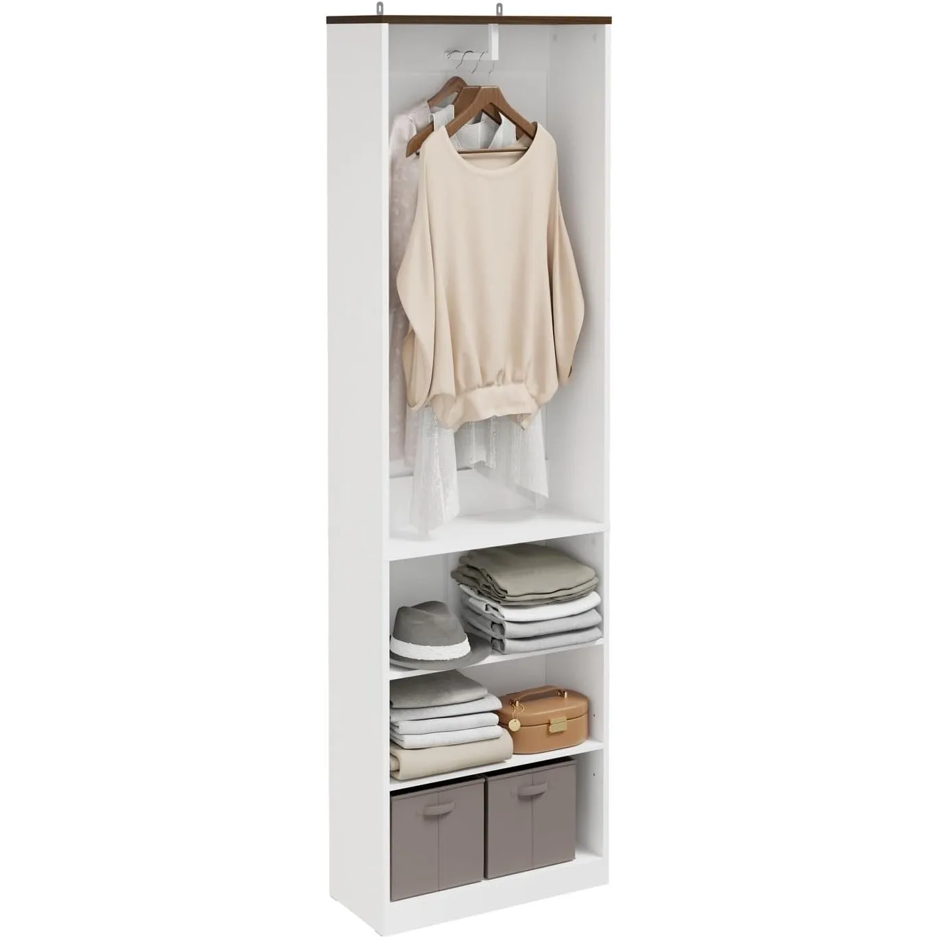 SoBuy Kleiderschrank schmal 25cm Tiefe mit Kleiderstange 55x25x187cm