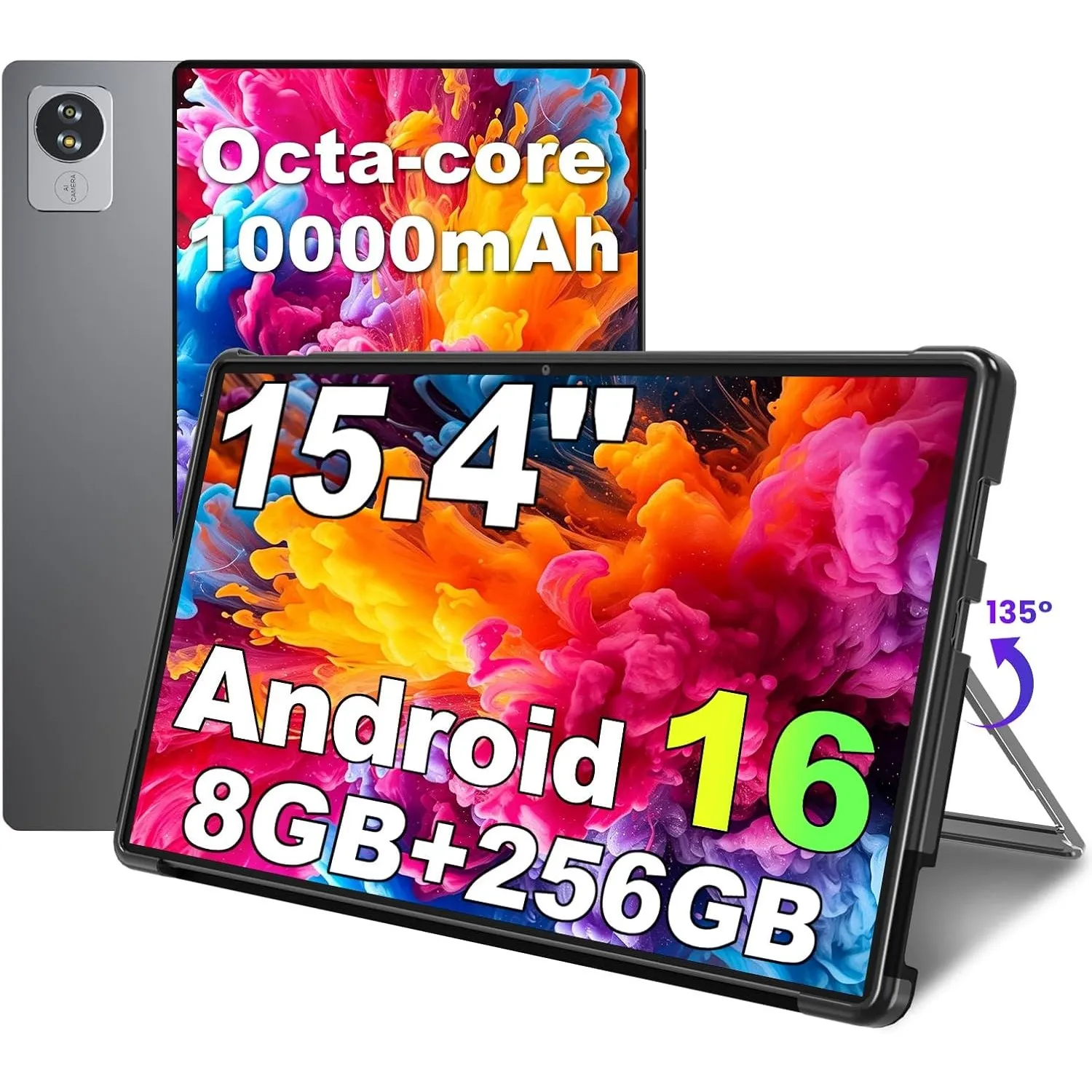 jumper Tablet 15,4 Zoll, Android 16 Tablet Helio G99 Octa-Core Prozessor
