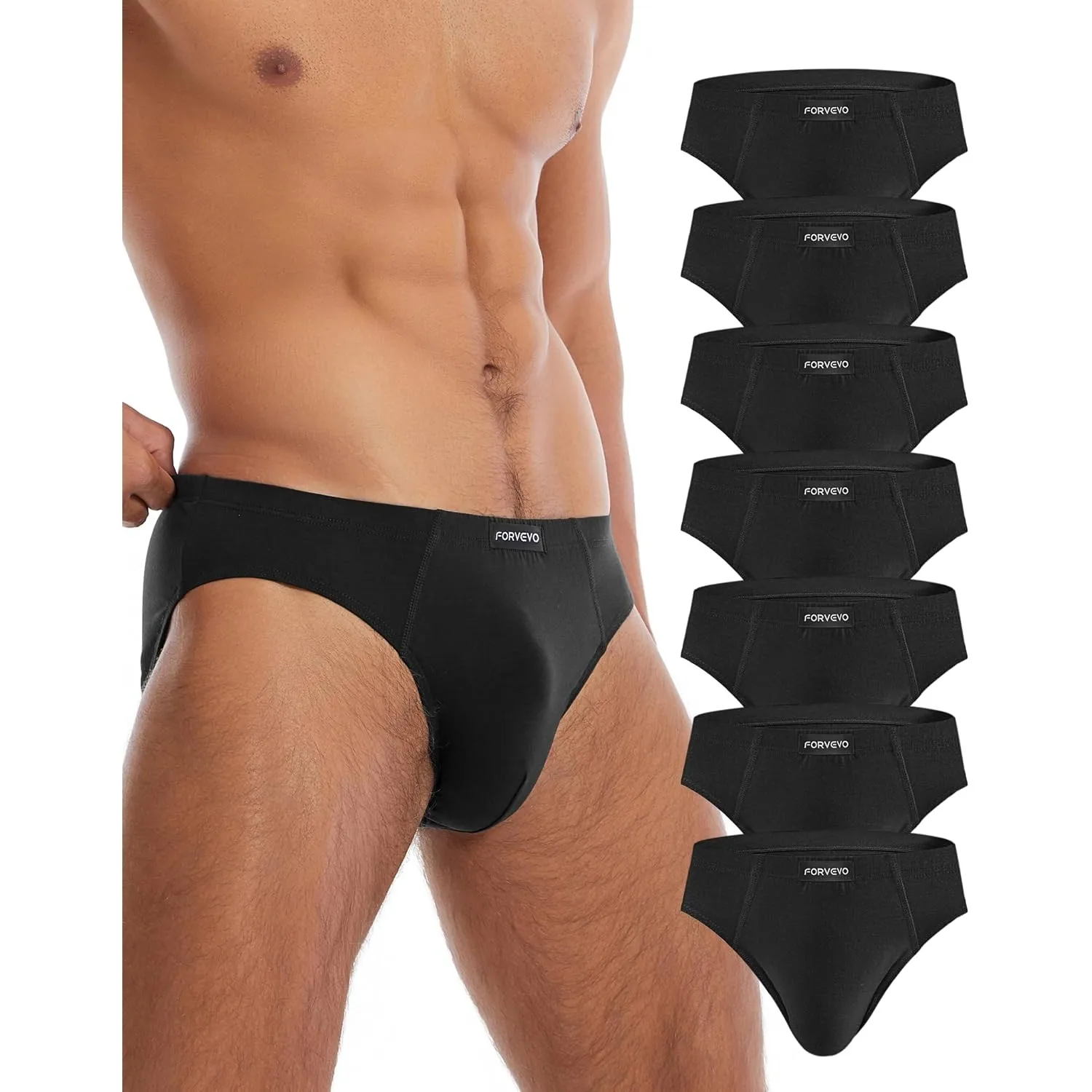 FORVEVO 7er Pack Unterhosen Herren Slip Baumwolle, Atmungsaktive Unterhosen Männer, Klassischer Unterwäsche(M-3XL)