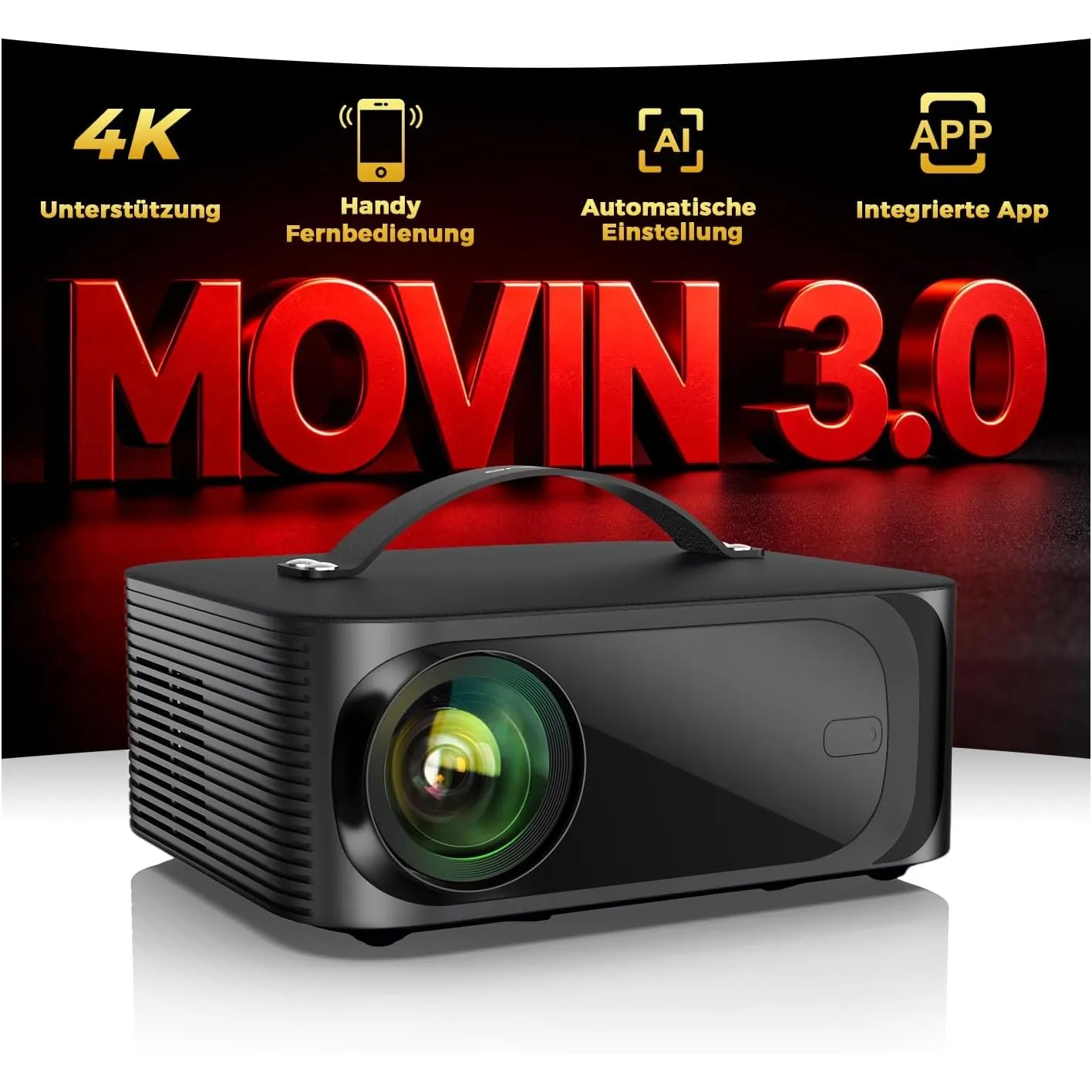 ONOAYO Beamer-4K Movin 3.0 1800 ANSI HDR10 Kompatibel mit Netflix projektor