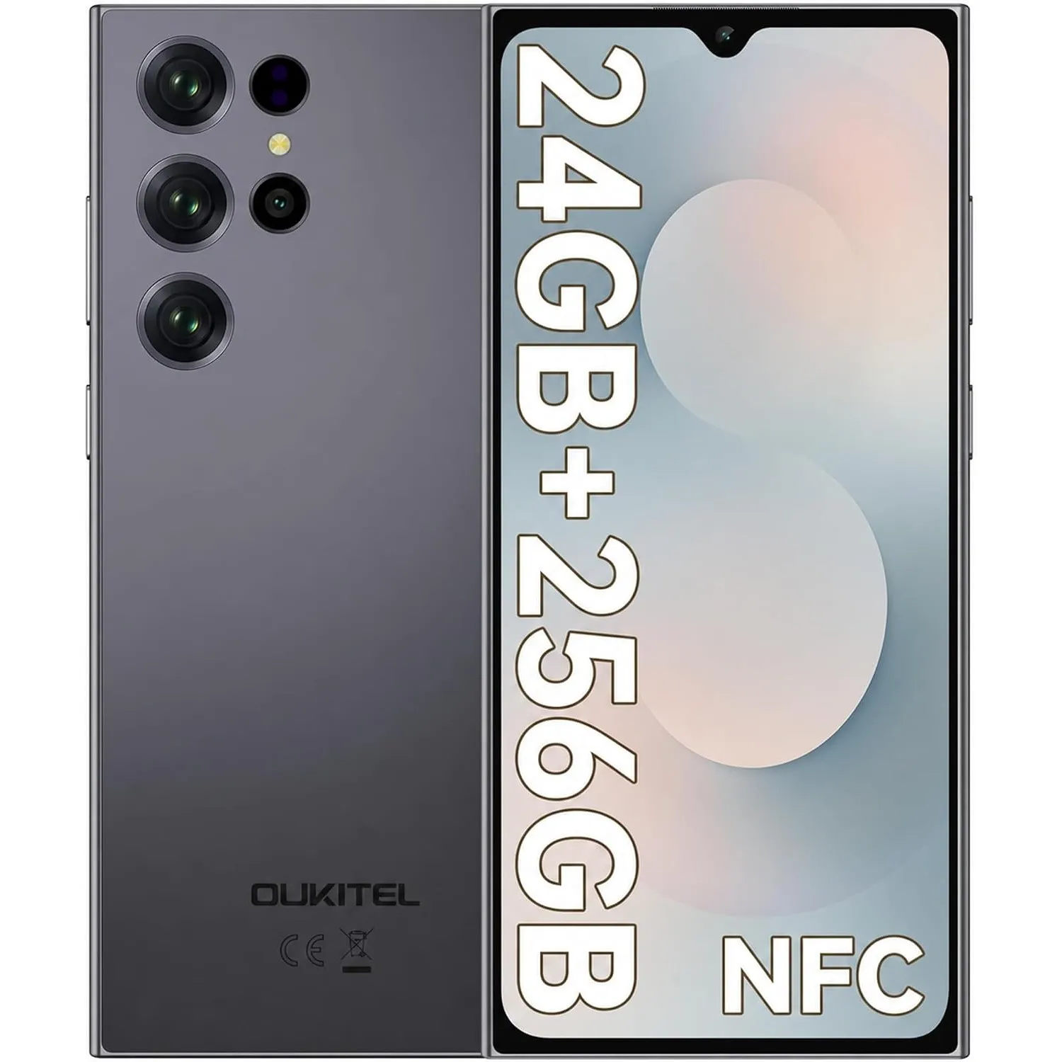 OUKITEL C61 Pro Handy ohne Vertrag, Android 15 Smartphone mit 24GB RAM 256GB ROM, 6,88 Zoll HD+ 90Hz Display, 5150mAh A…
