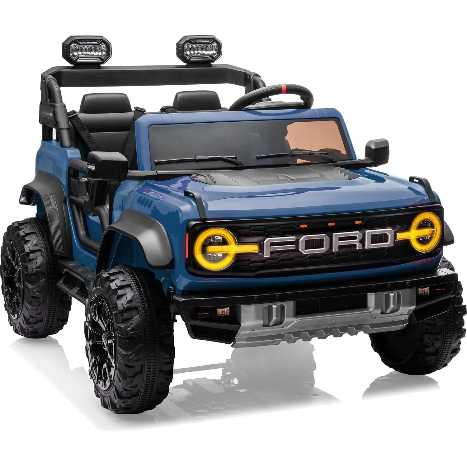 First Ride On Lizenziertes Ford Bronco Raptor Kinder Elektroauto 24V 7 Ah 2-Sitzer mit Zwei Motoren mit je 90 W, Elektr…