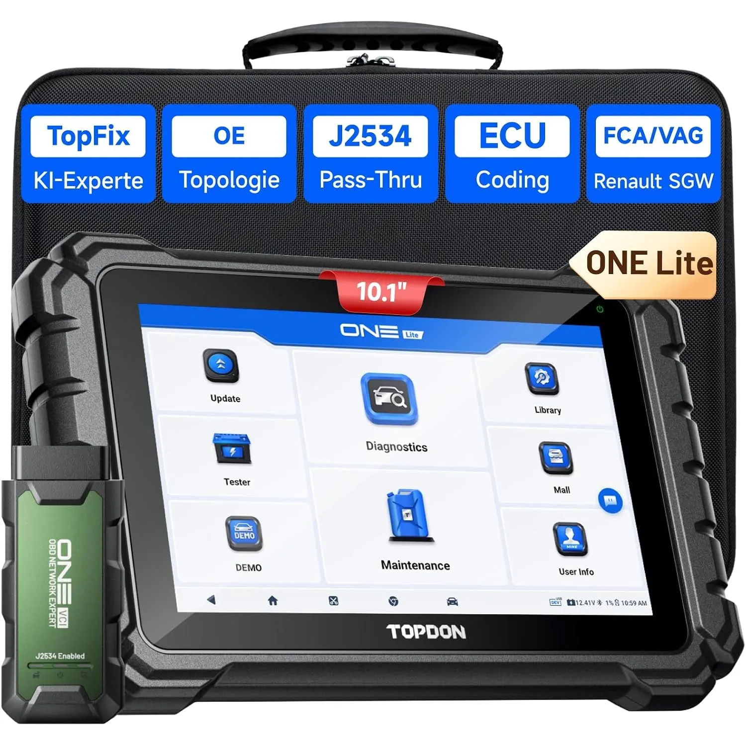 TOPDON ONE Lite 10,1" OBD2 Diagnosegerät Auto mit ECU-Codierung